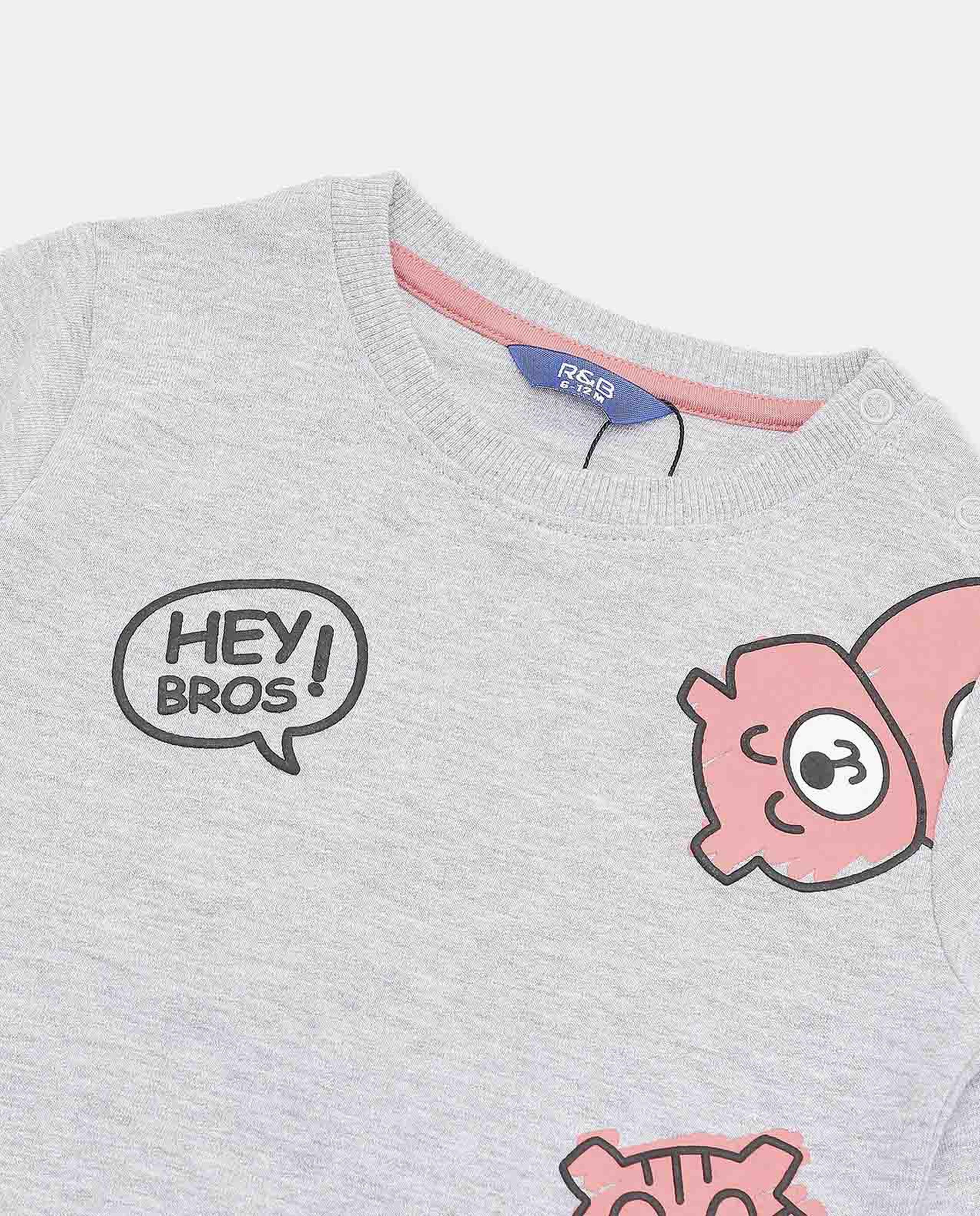 Printed Sweatshirt with Crew Neck and Long Sleeves