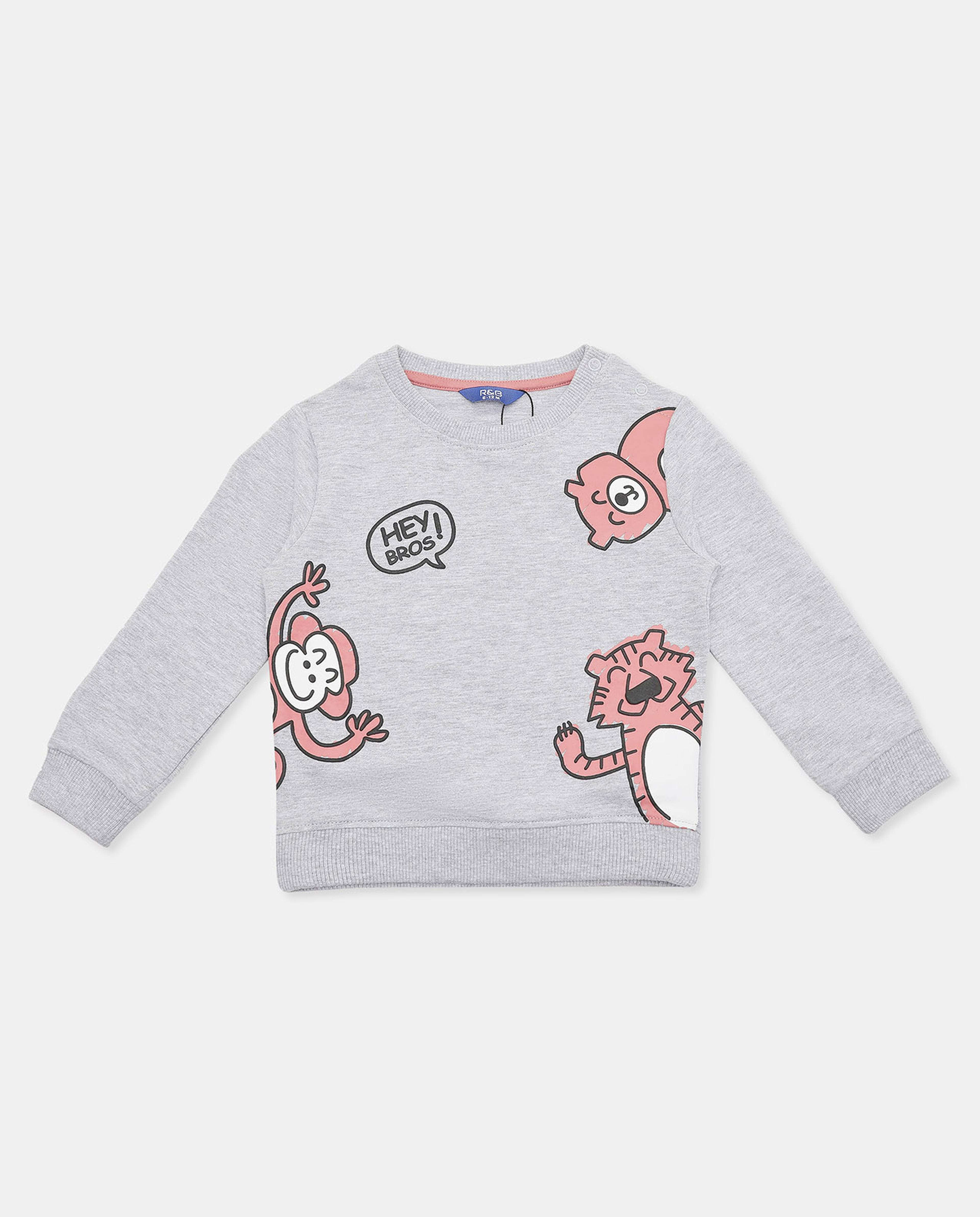 Printed Sweatshirt with Crew Neck and Long Sleeves