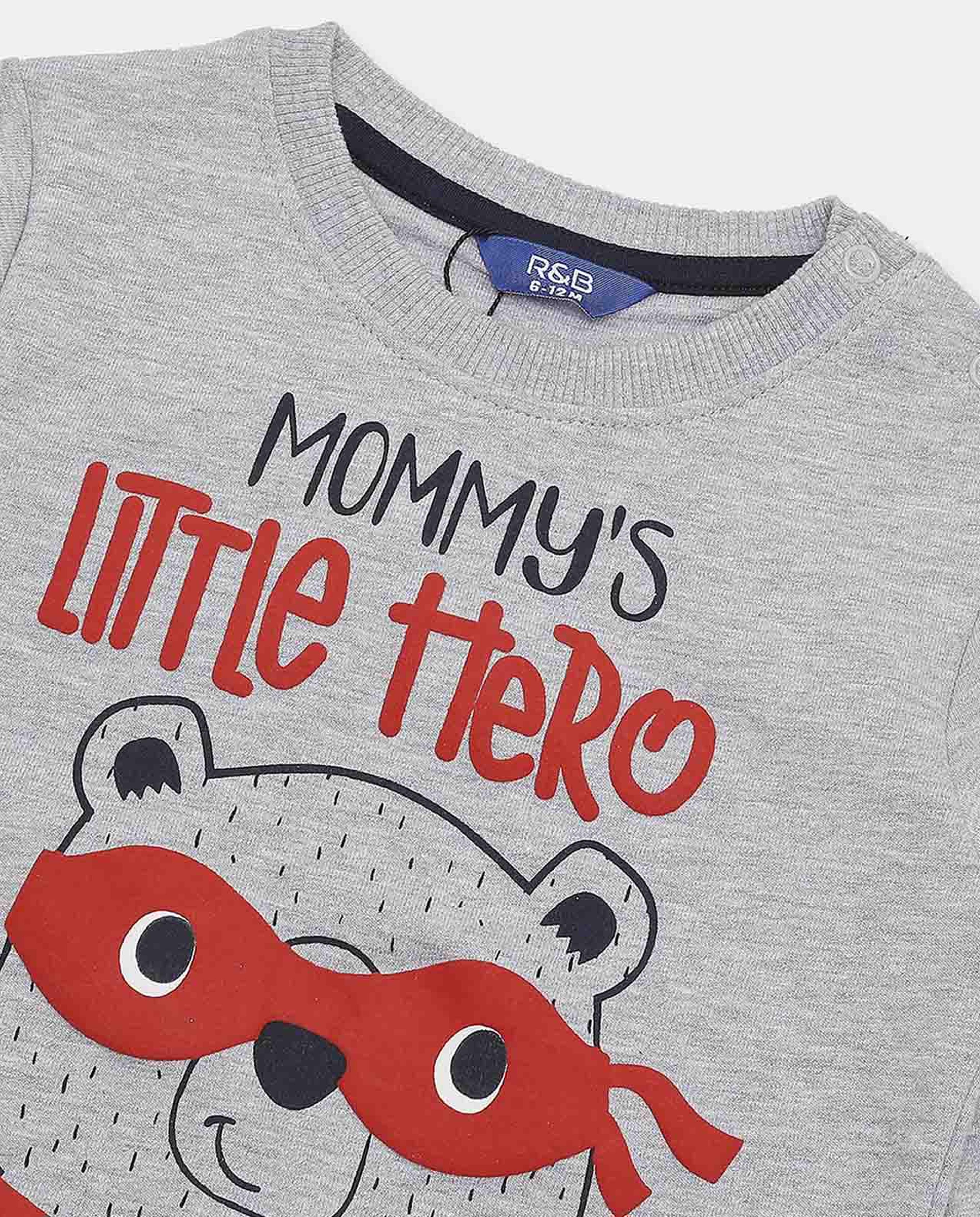 Printed Sweatshirt with Crew Neck and Long Sleeves