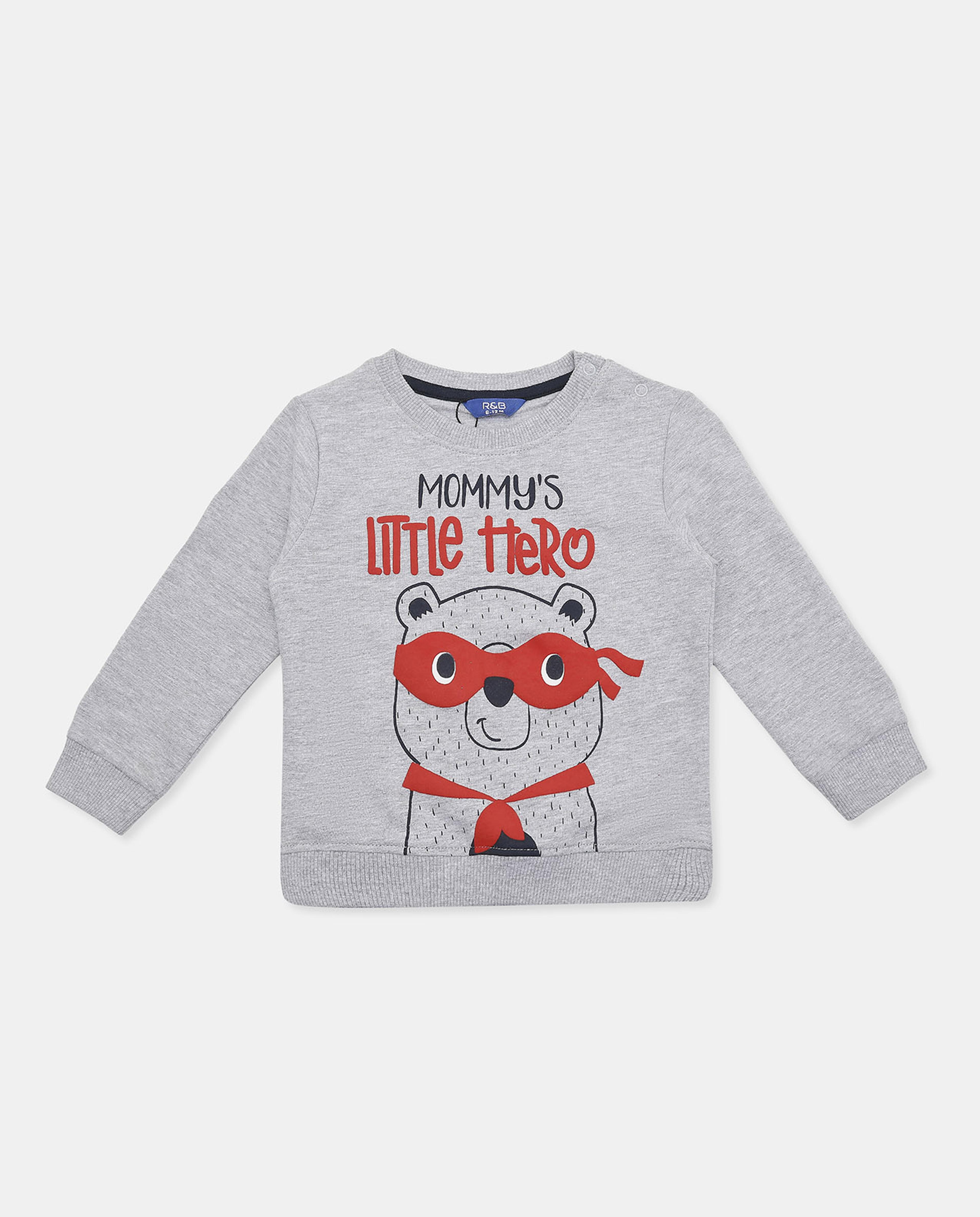 Printed Sweatshirt with Crew Neck and Long Sleeves