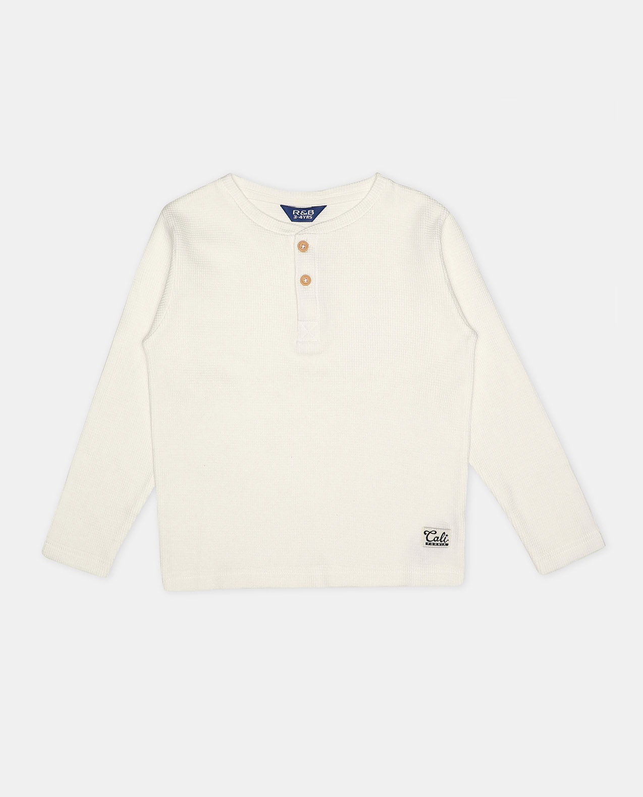 Solid T-Shirt with Mandarin Collar and Long Sleeves