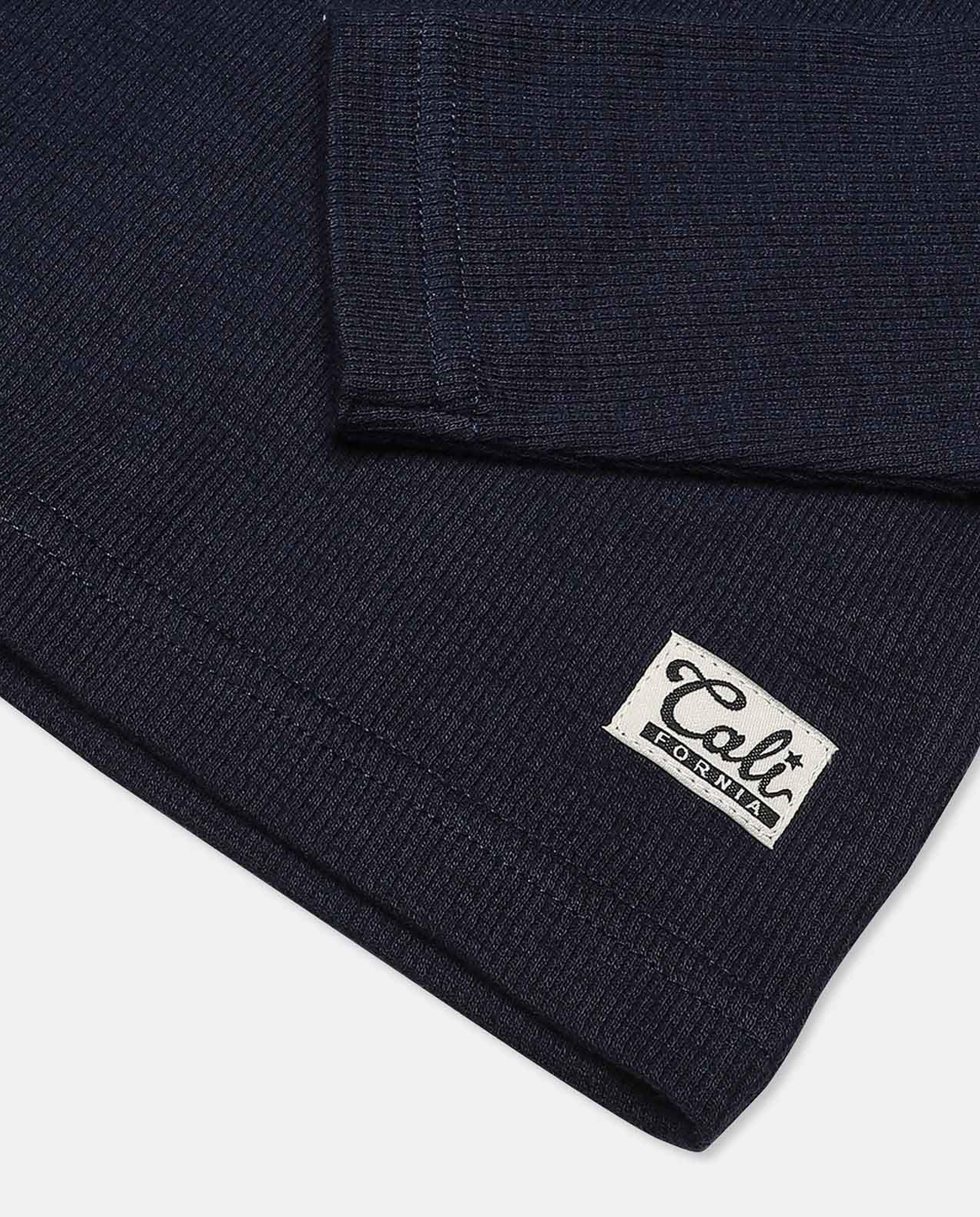 Solid T-Shirt with Mandarin Collar and Long Sleeves