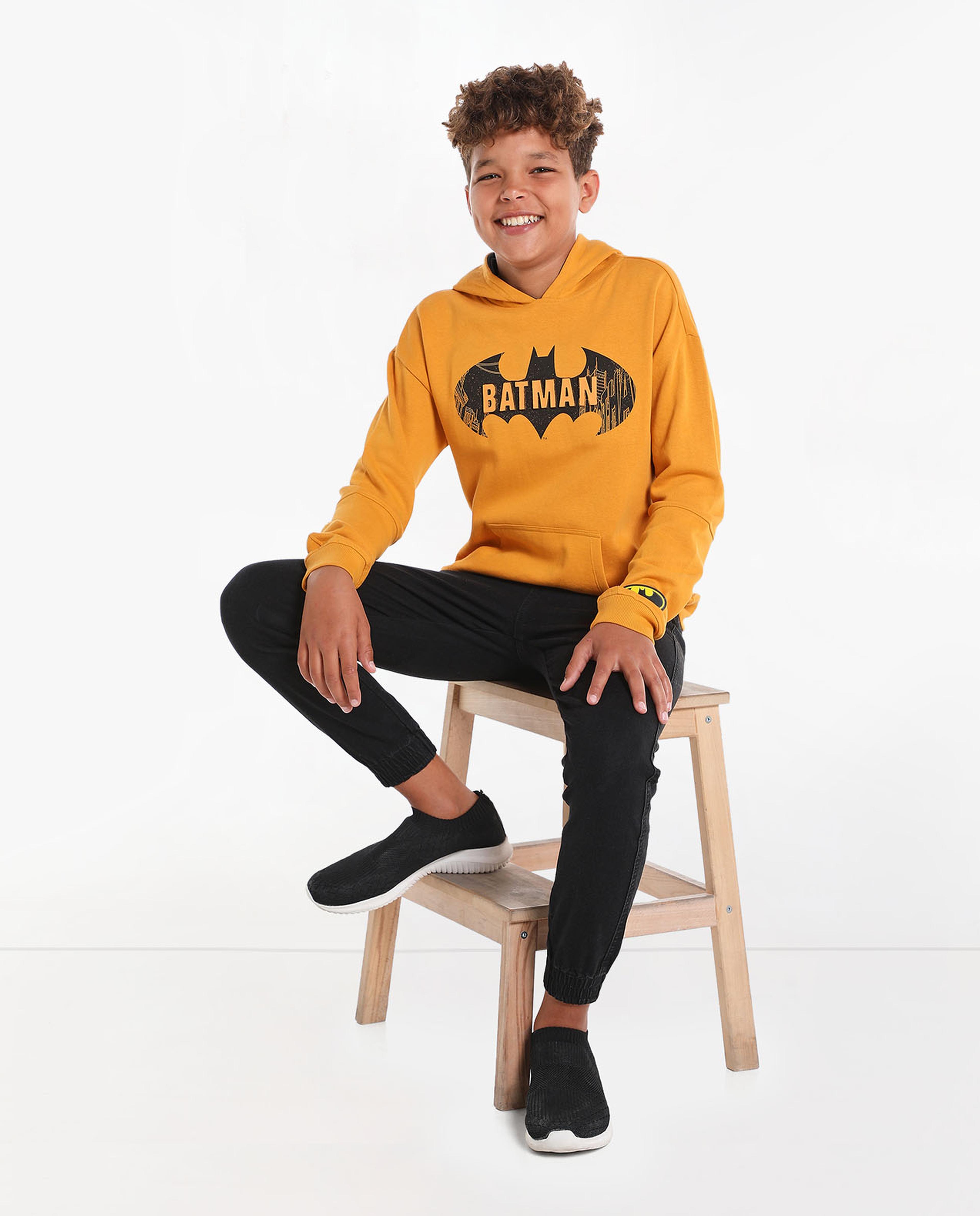 Printed Hooded Sweatshirt with Long Sleeves