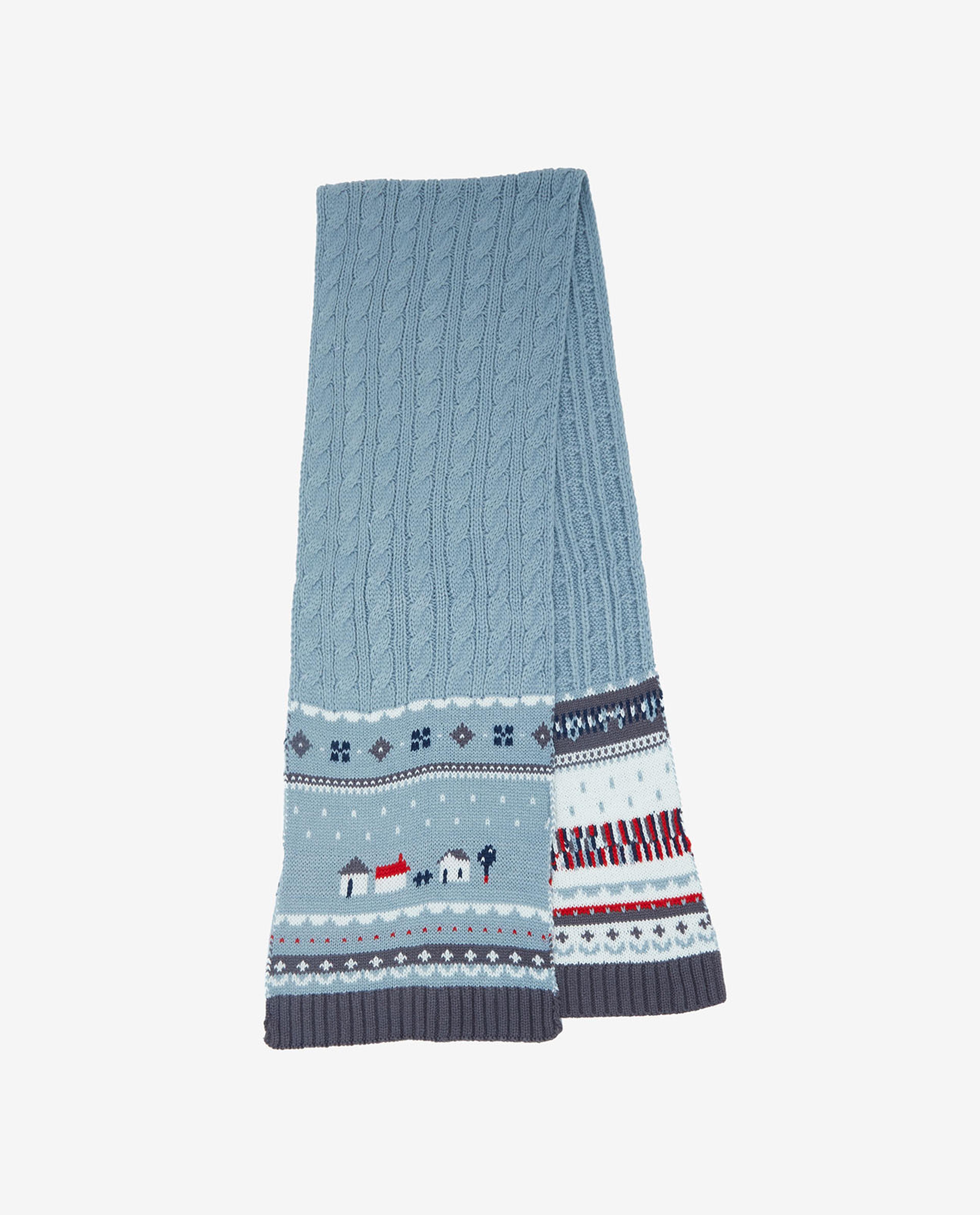 Patterned Set of Scarf, Cap and Gloves Set