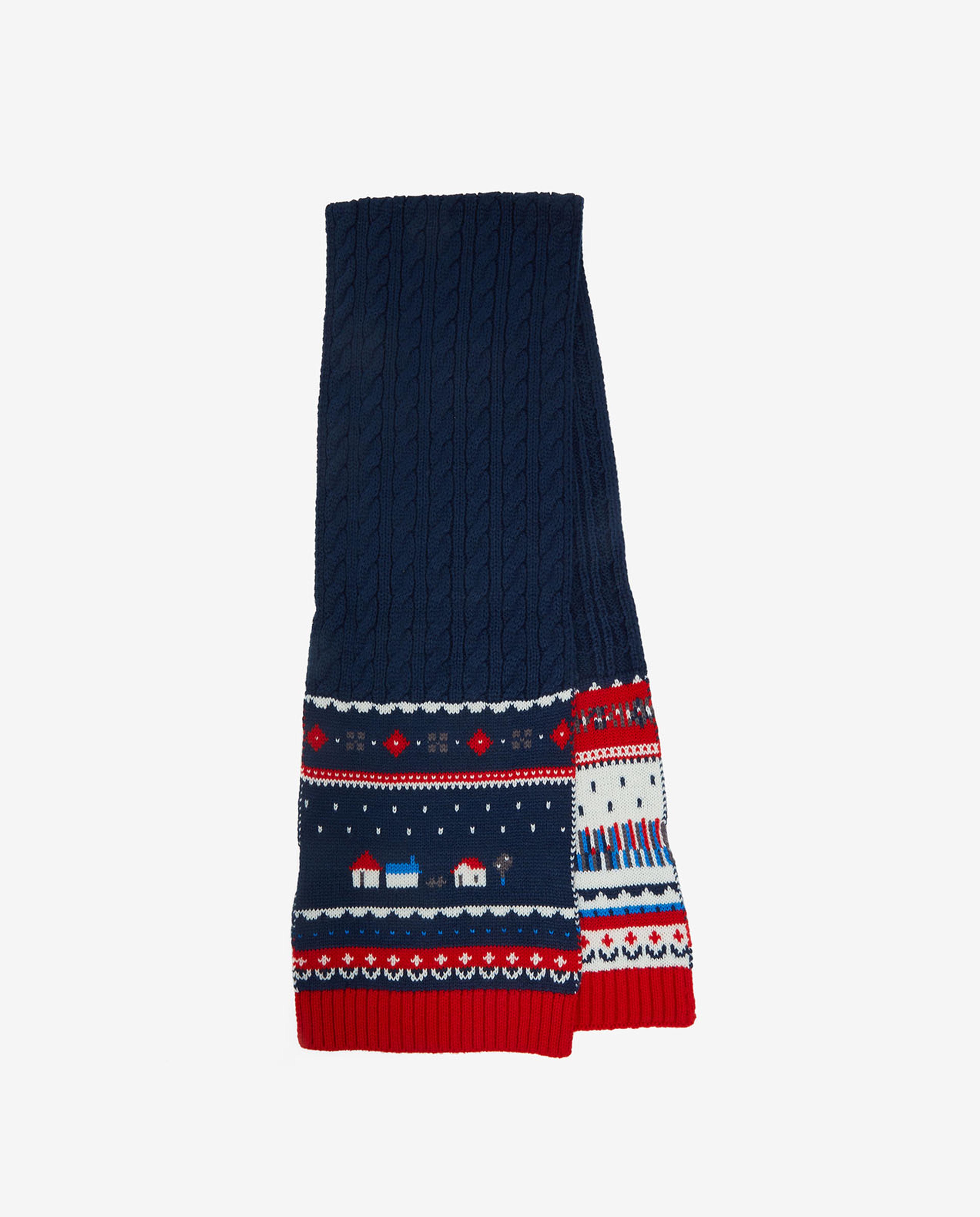 Patterned Set of Scarf, Cap and Gloves Set
