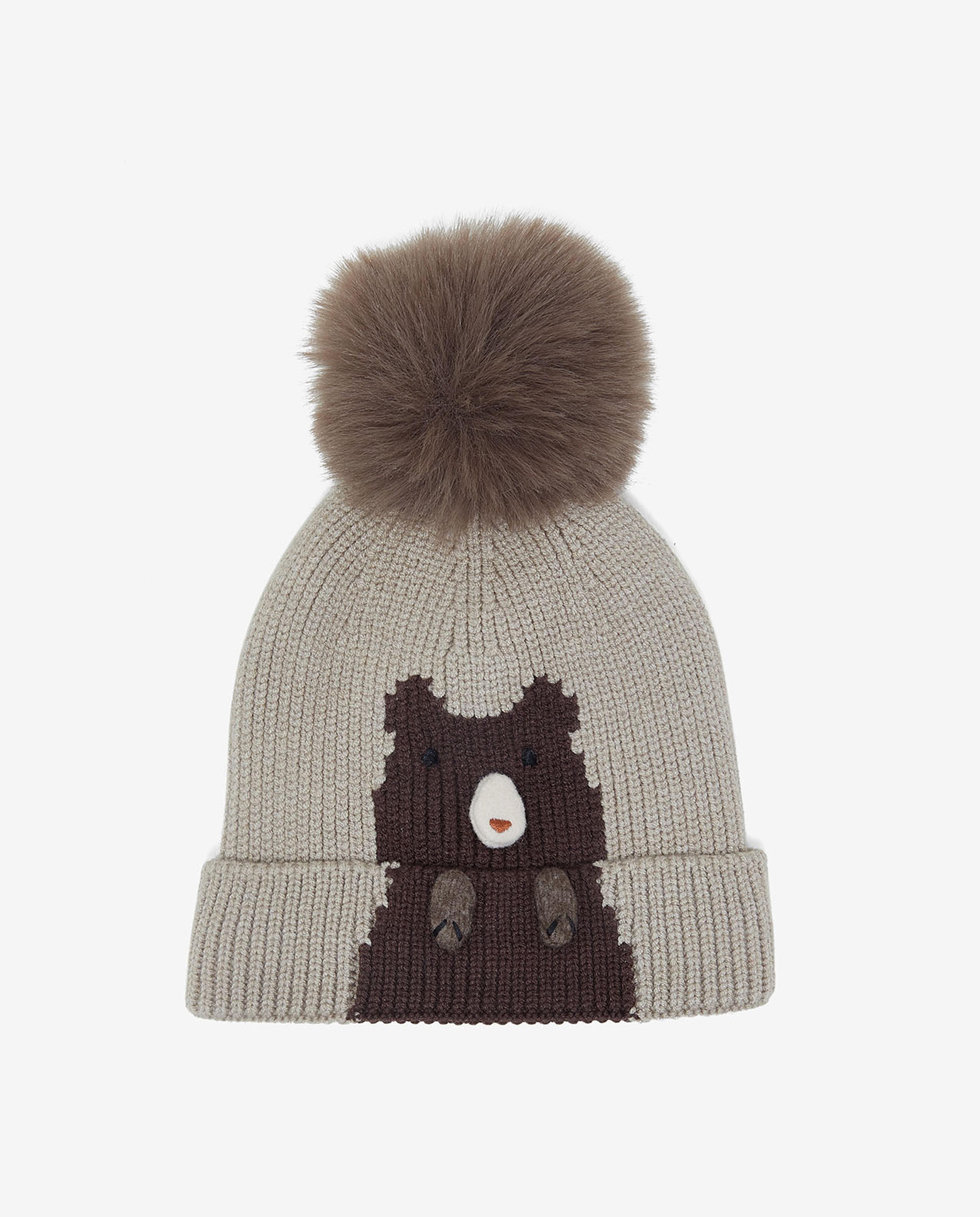 Embroidered Pom-Pom Beanie Cap