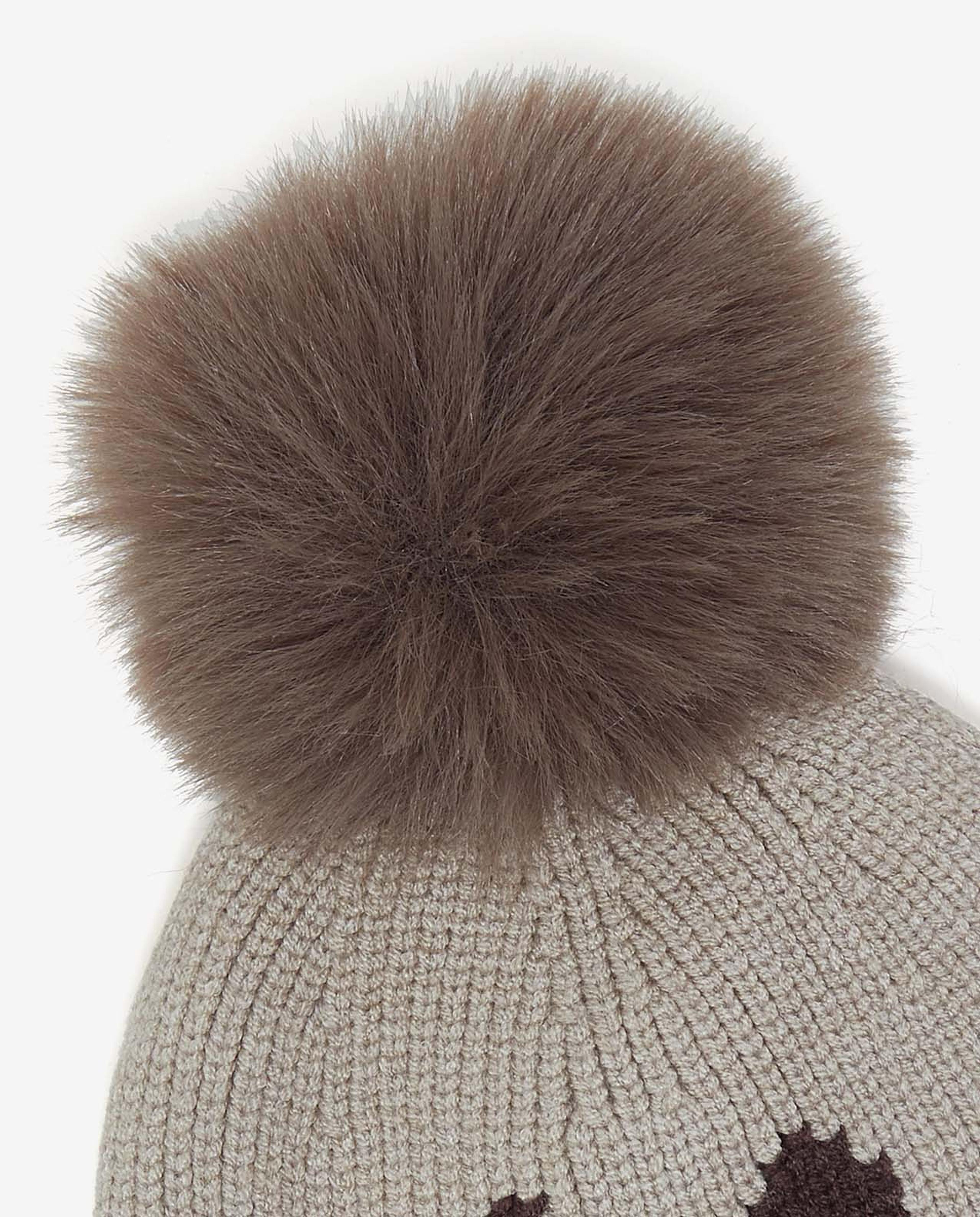 Embroidered Pom-Pom Beanie Cap