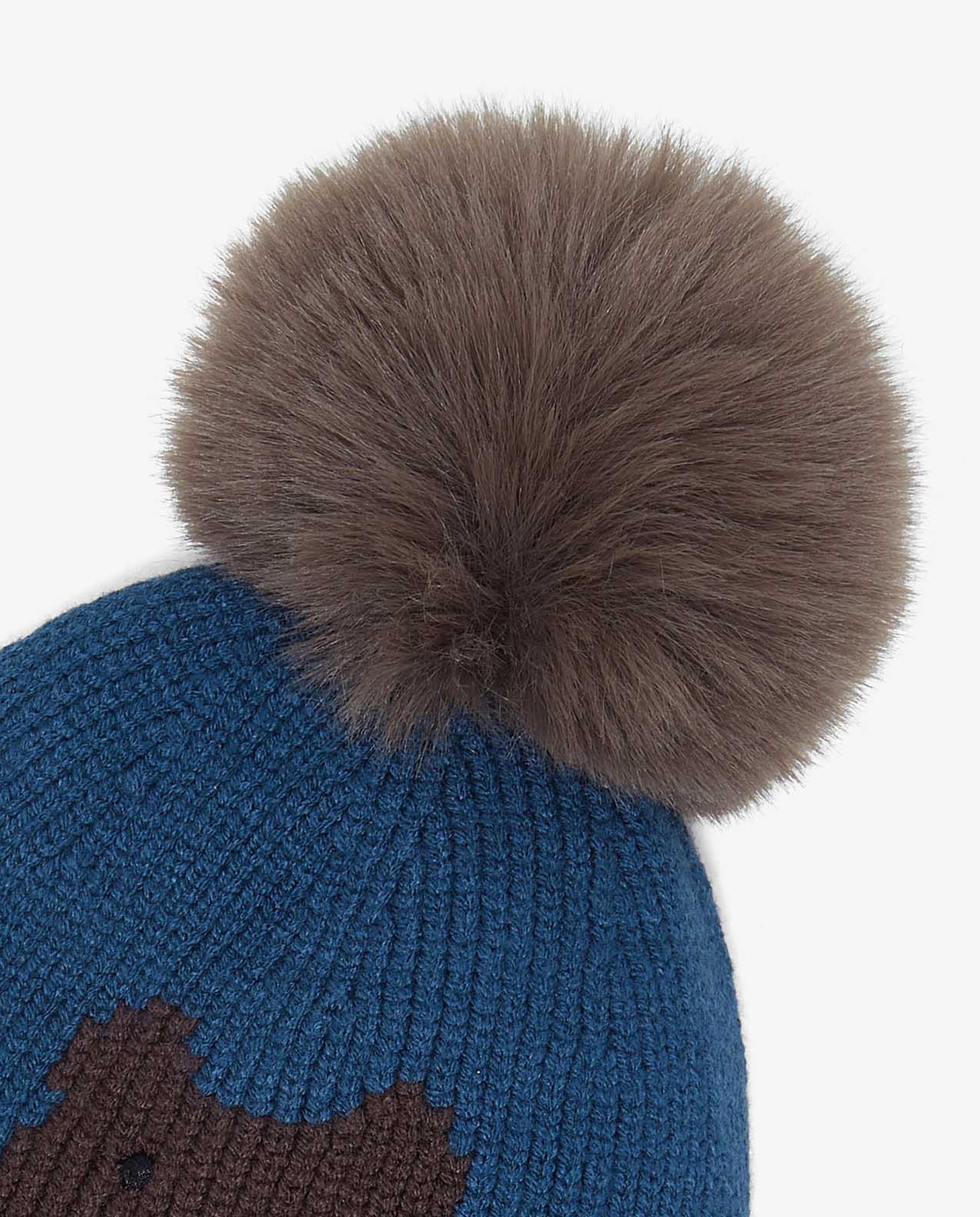 Embroidered Pom-Pom Beanie Cap