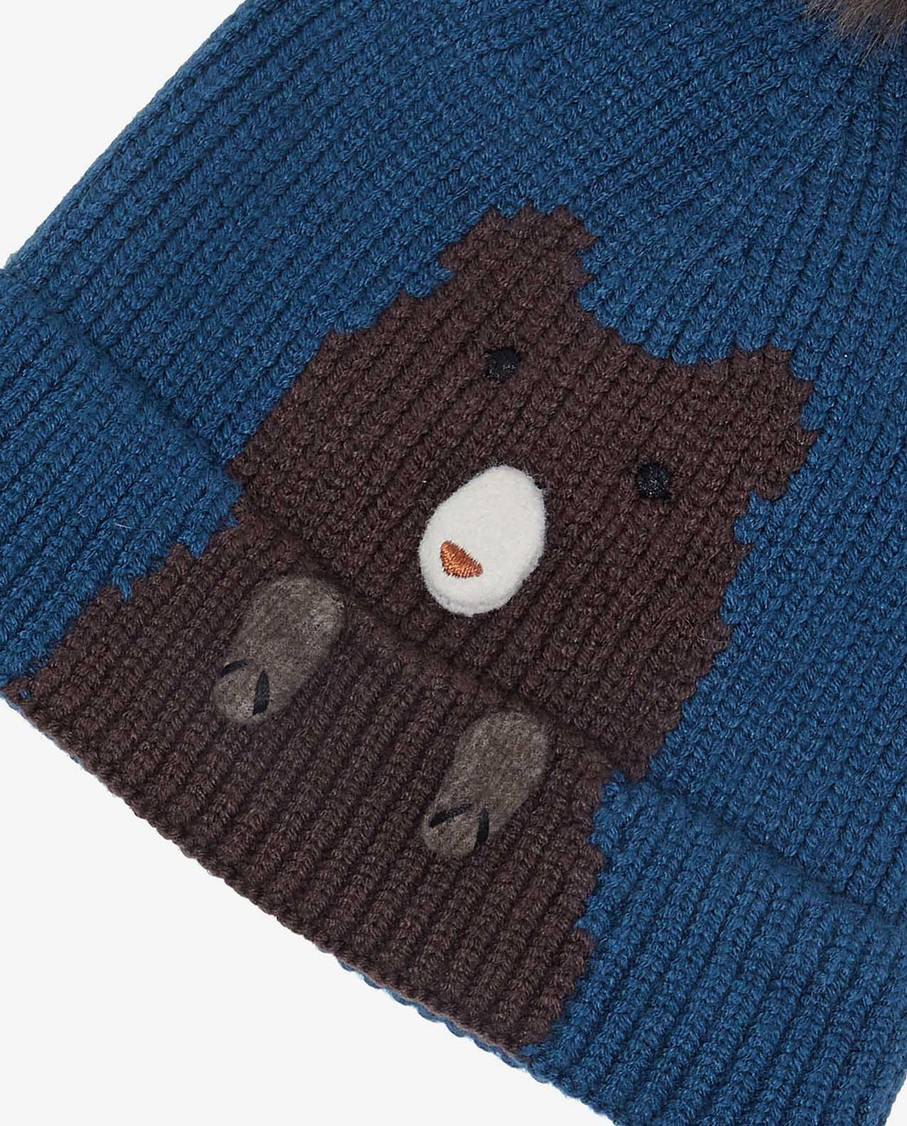 Embroidered Pom-Pom Beanie Cap
