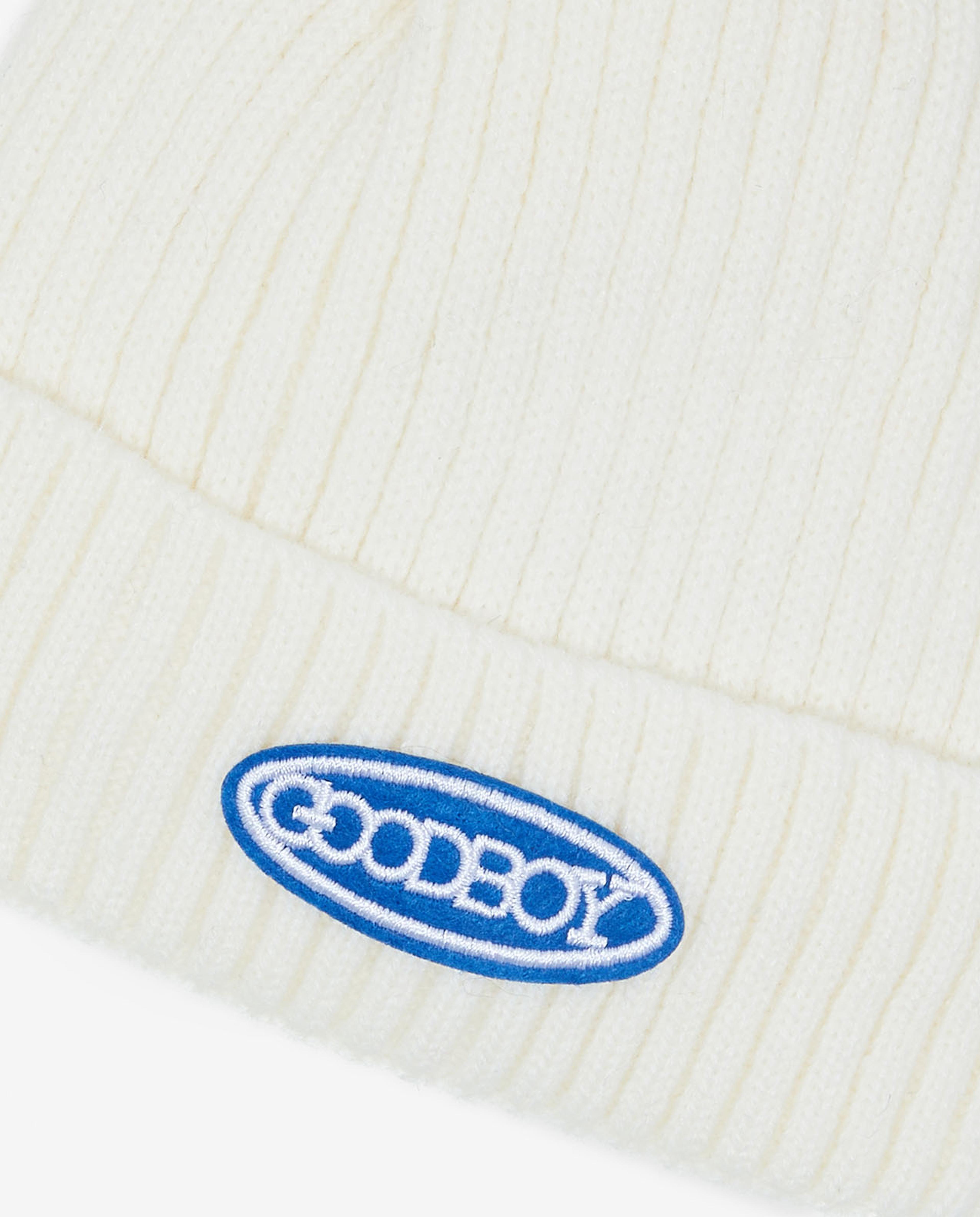 Embroidered Pom-Pom Beanie Cap
