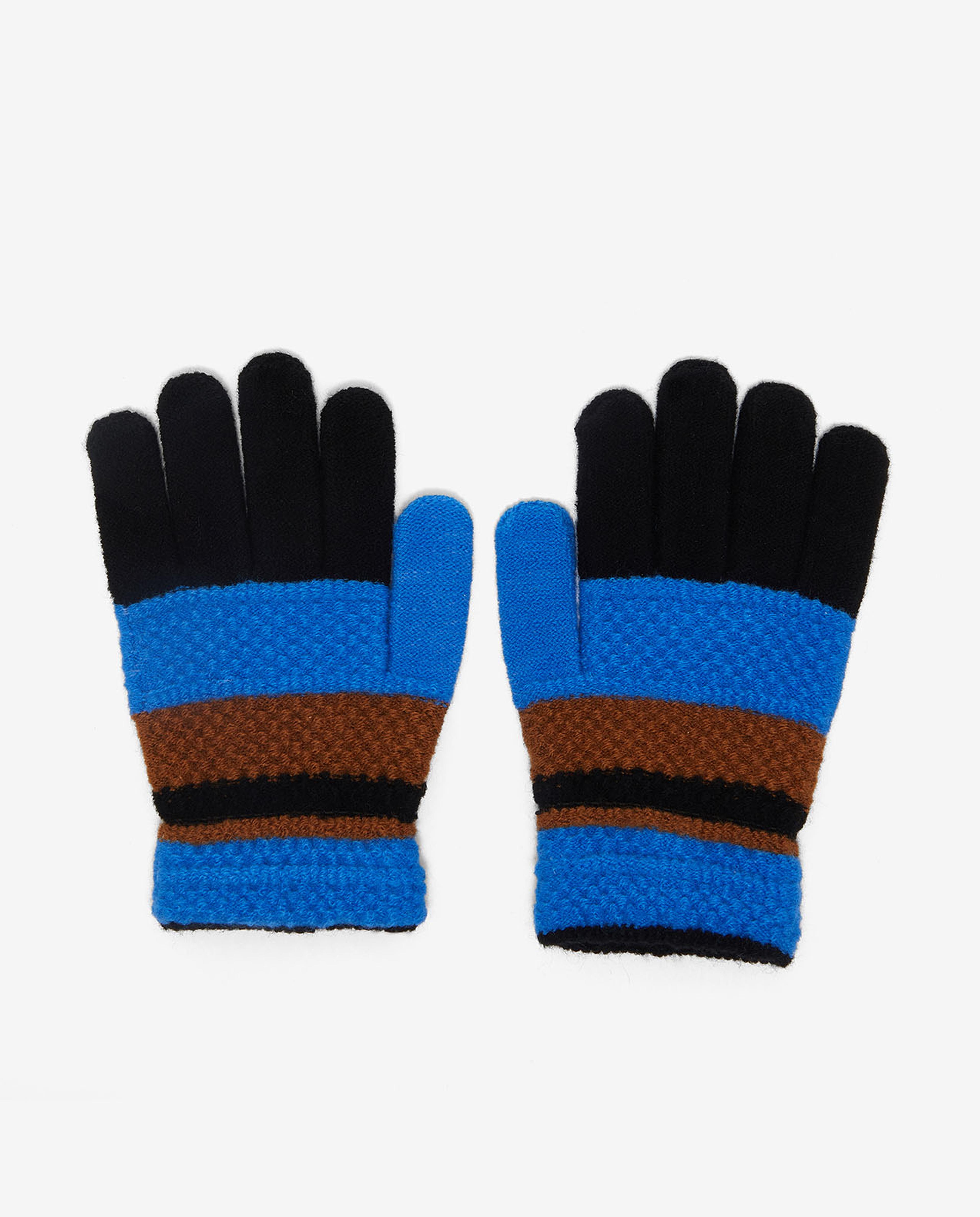 Striped Knitted Solid Gloves