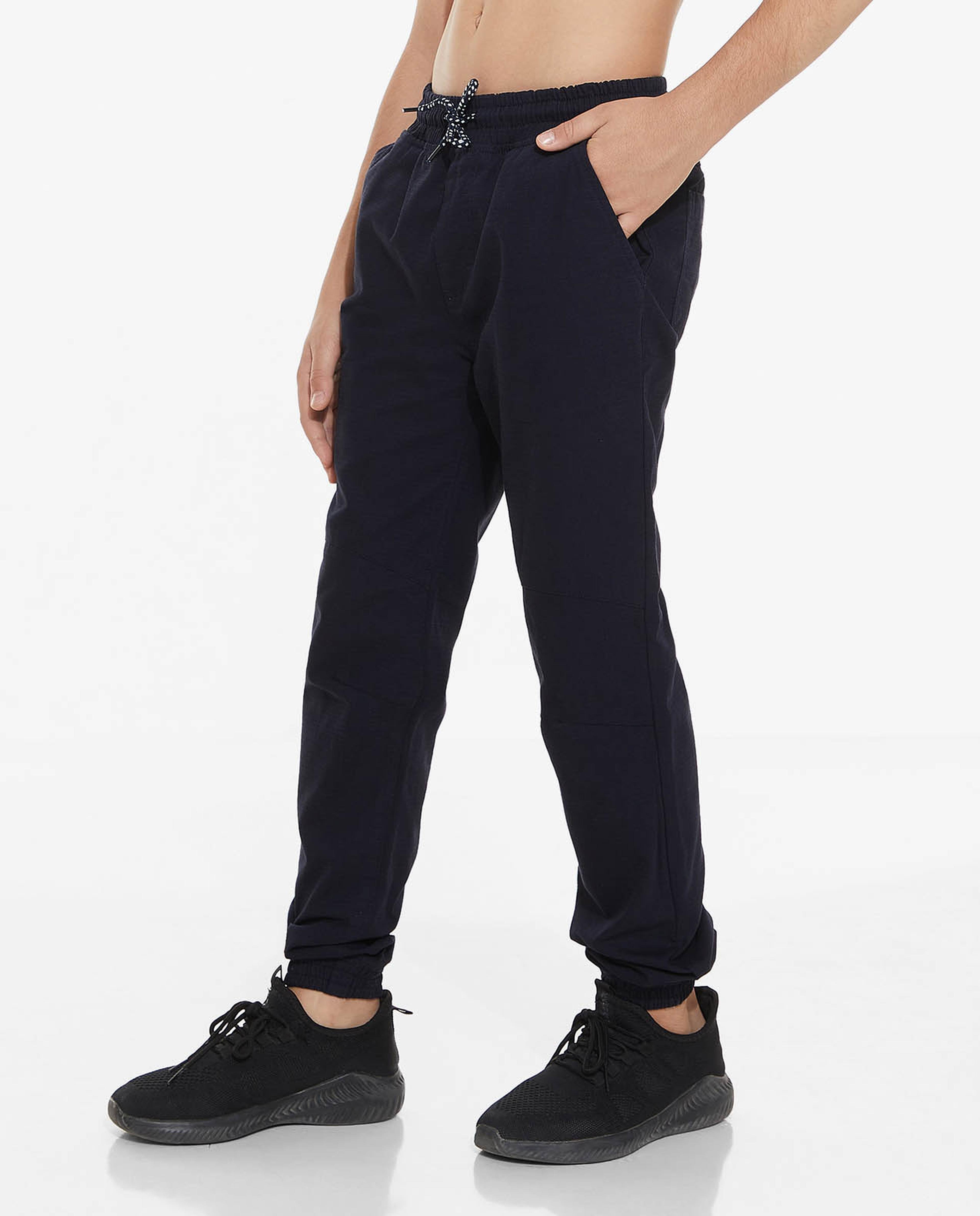 Solid Joggers with Drawstring Waist