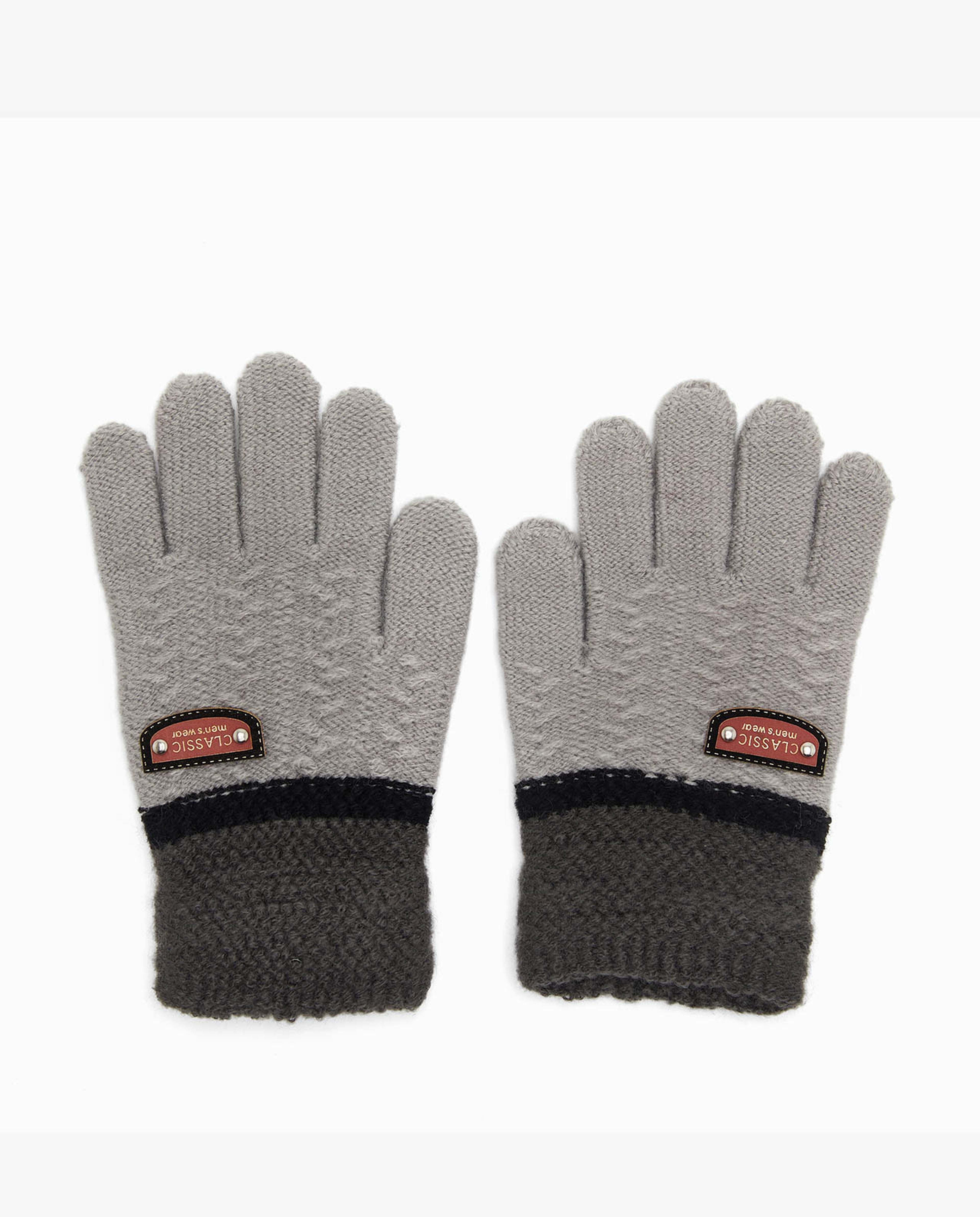 Color Block Knitted Gloves