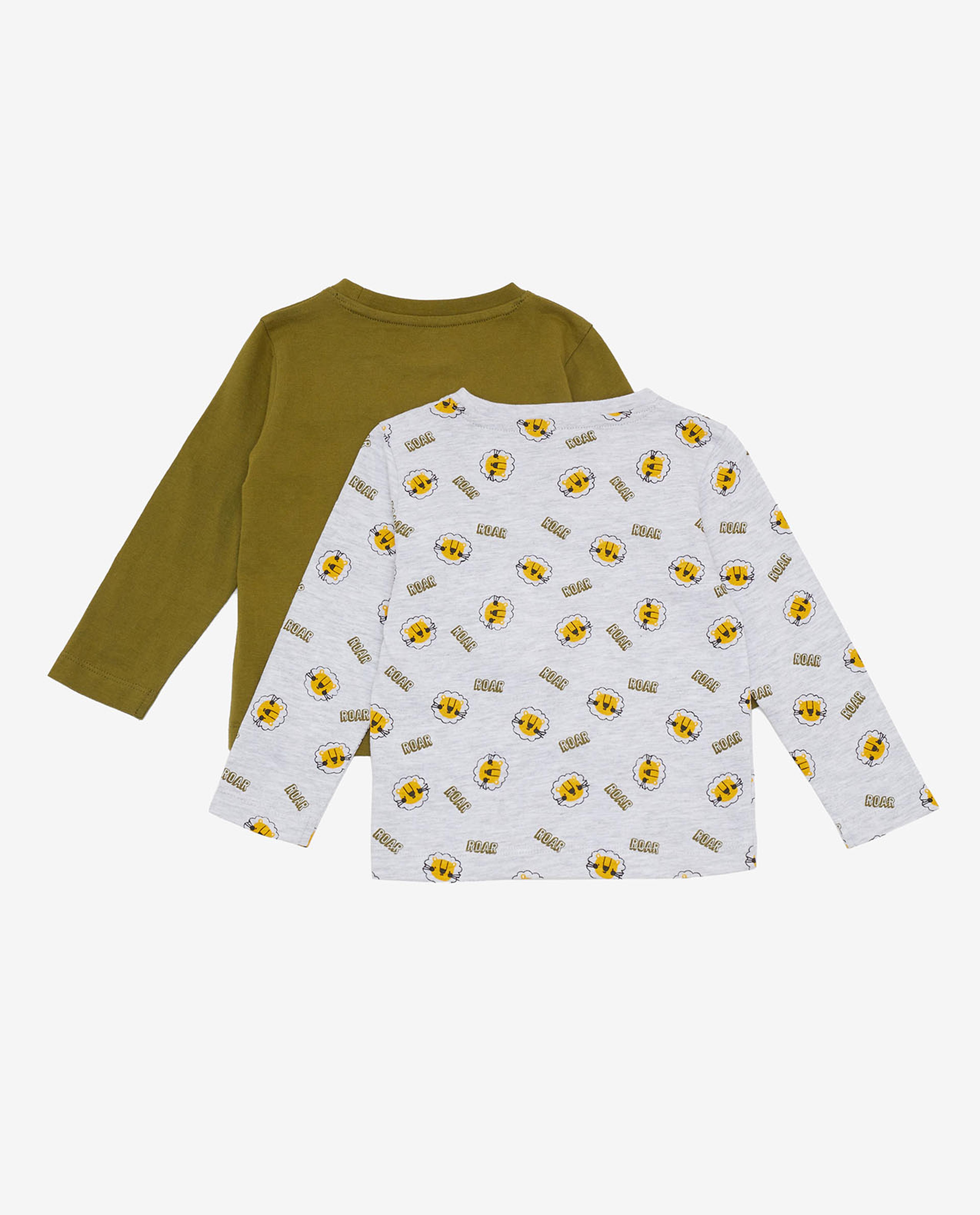 Pack of 2 Printed T-Shirts with Long Sleeves