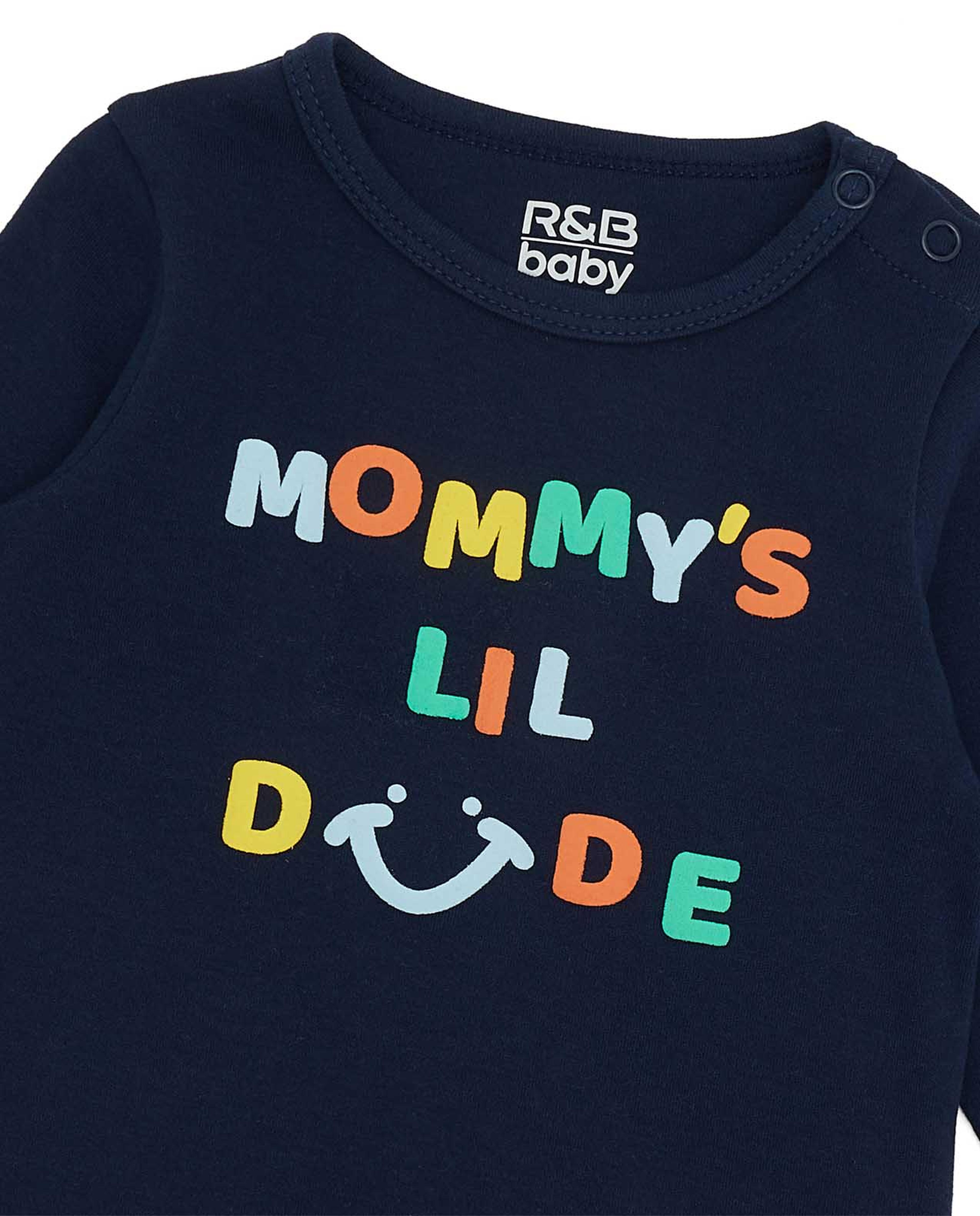 Printed T-Shirt with Crew Neck and Long Sleeves