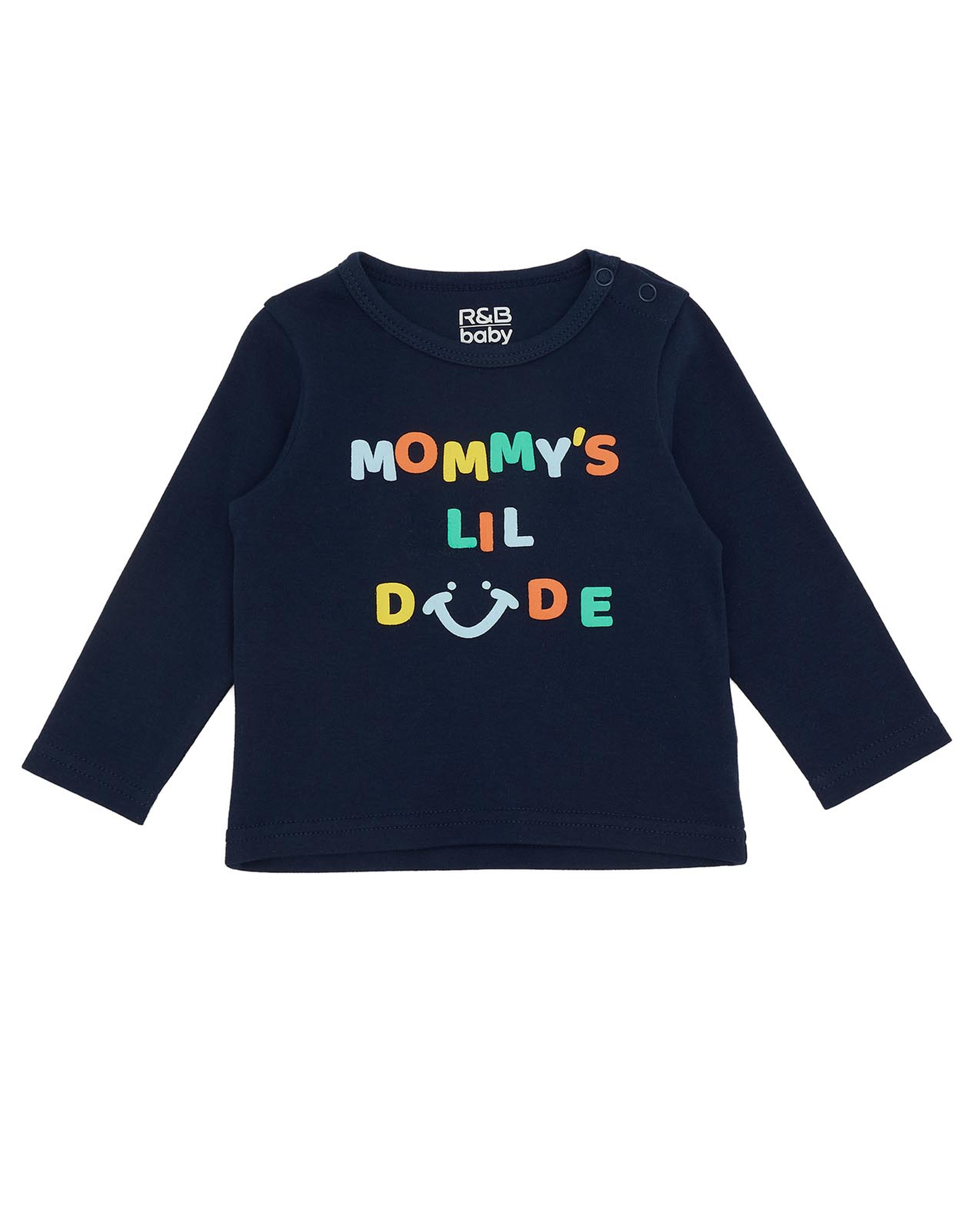 Printed T-Shirt with Crew Neck and Long Sleeves