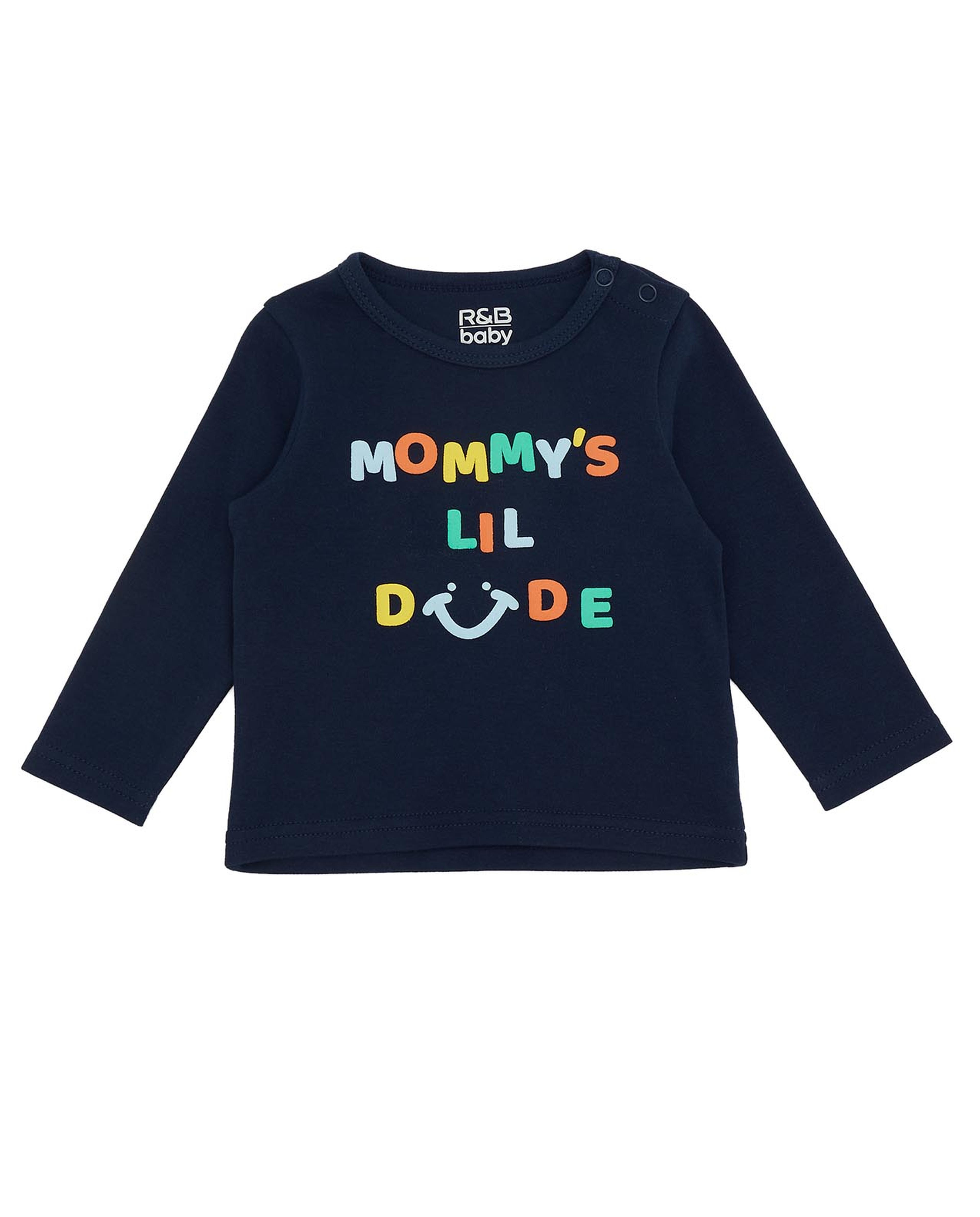 Printed T-Shirt with Crew Neck and Long Sleeves