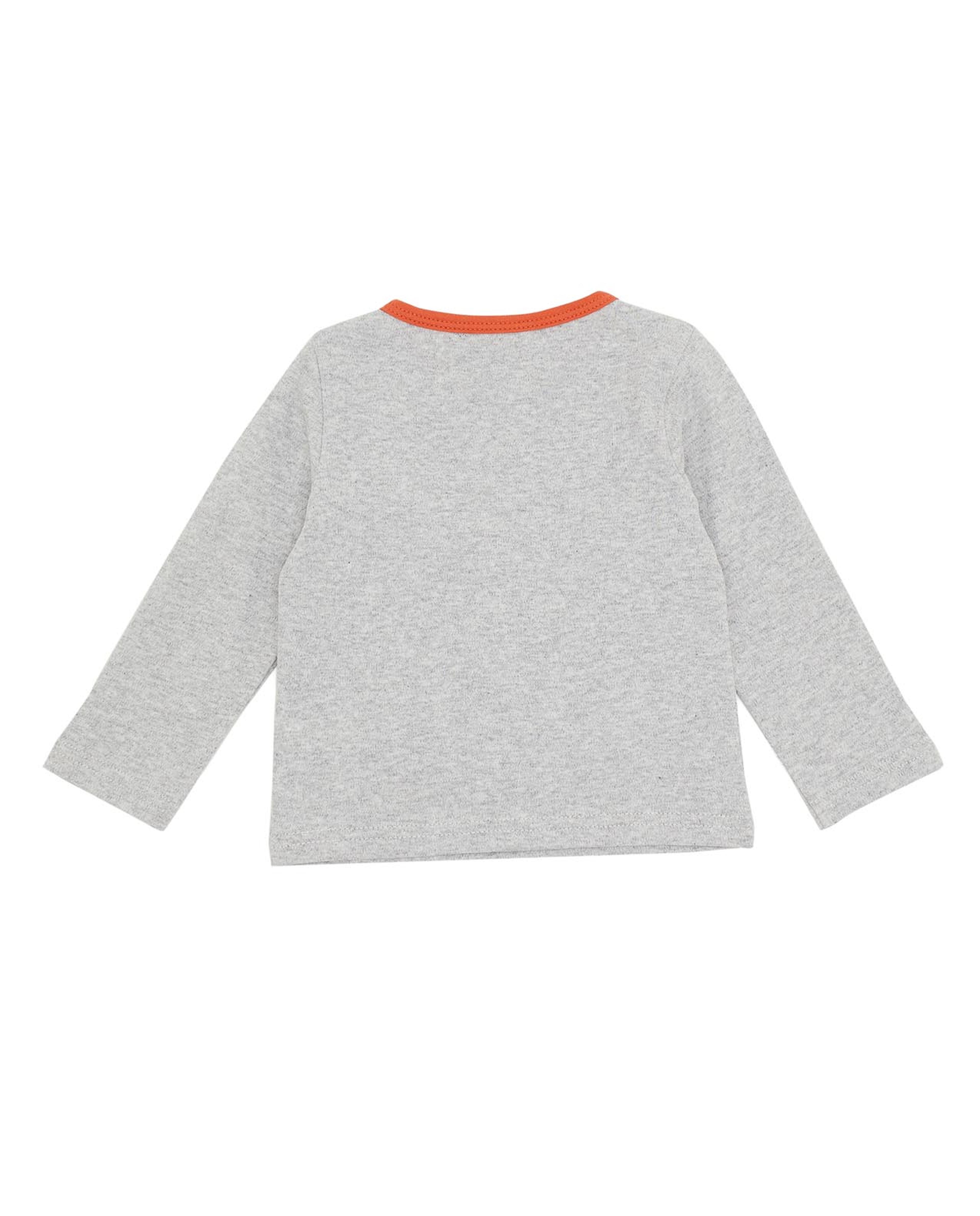 Printed T-Shirt with Crew Neck and Long Sleeves
