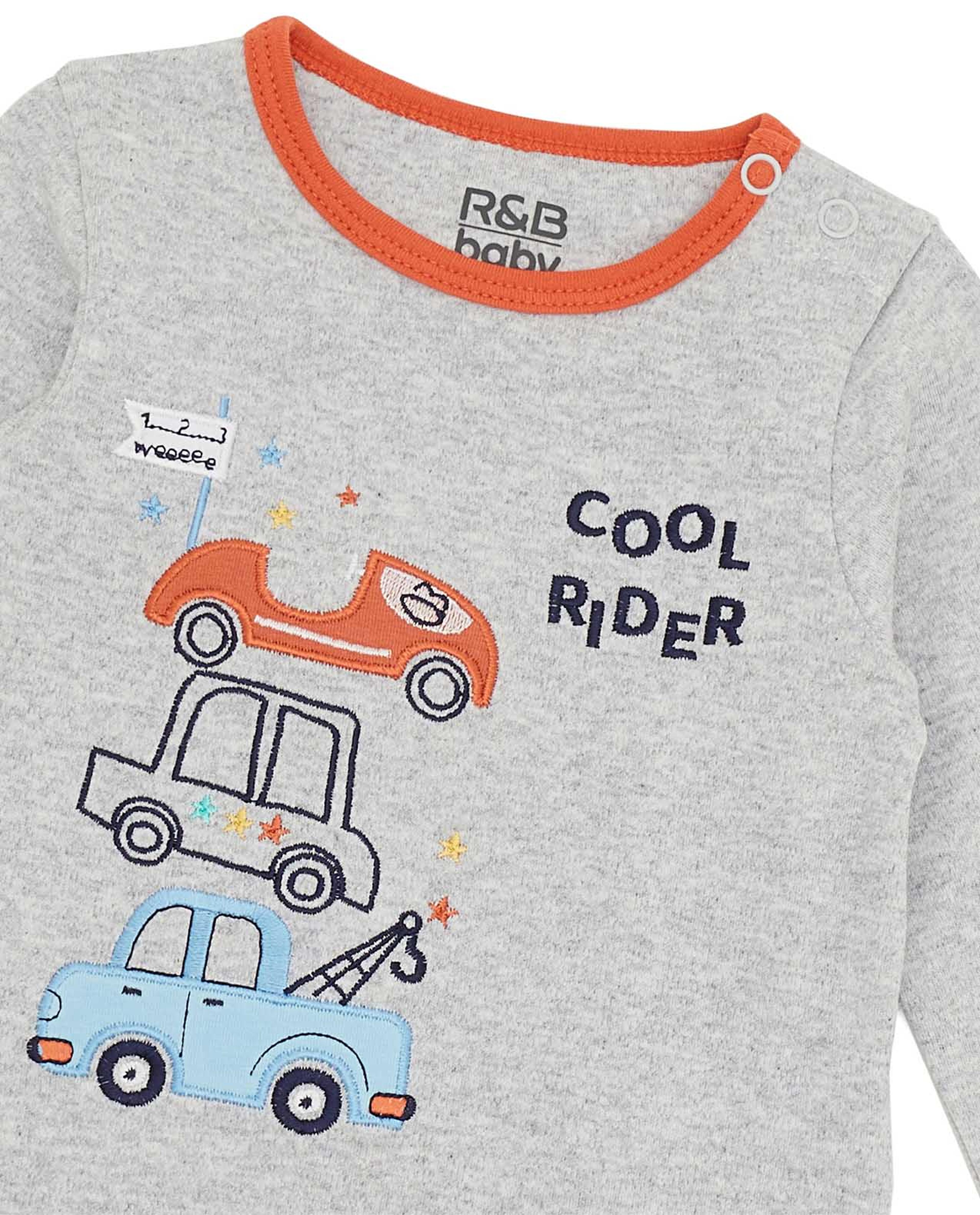 Printed T-Shirt with Crew Neck and Long Sleeves