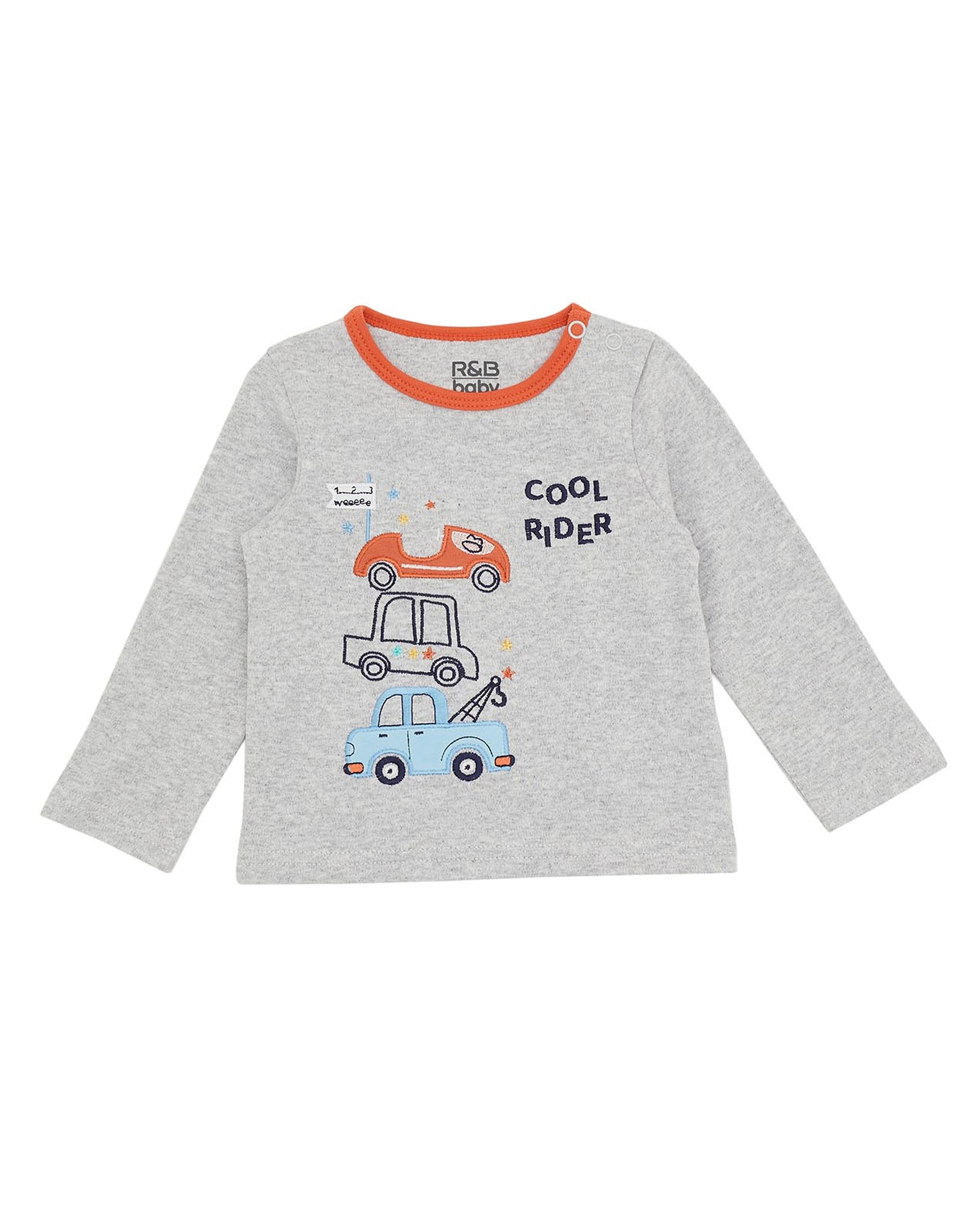 Printed T-Shirt with Crew Neck and Long Sleeves