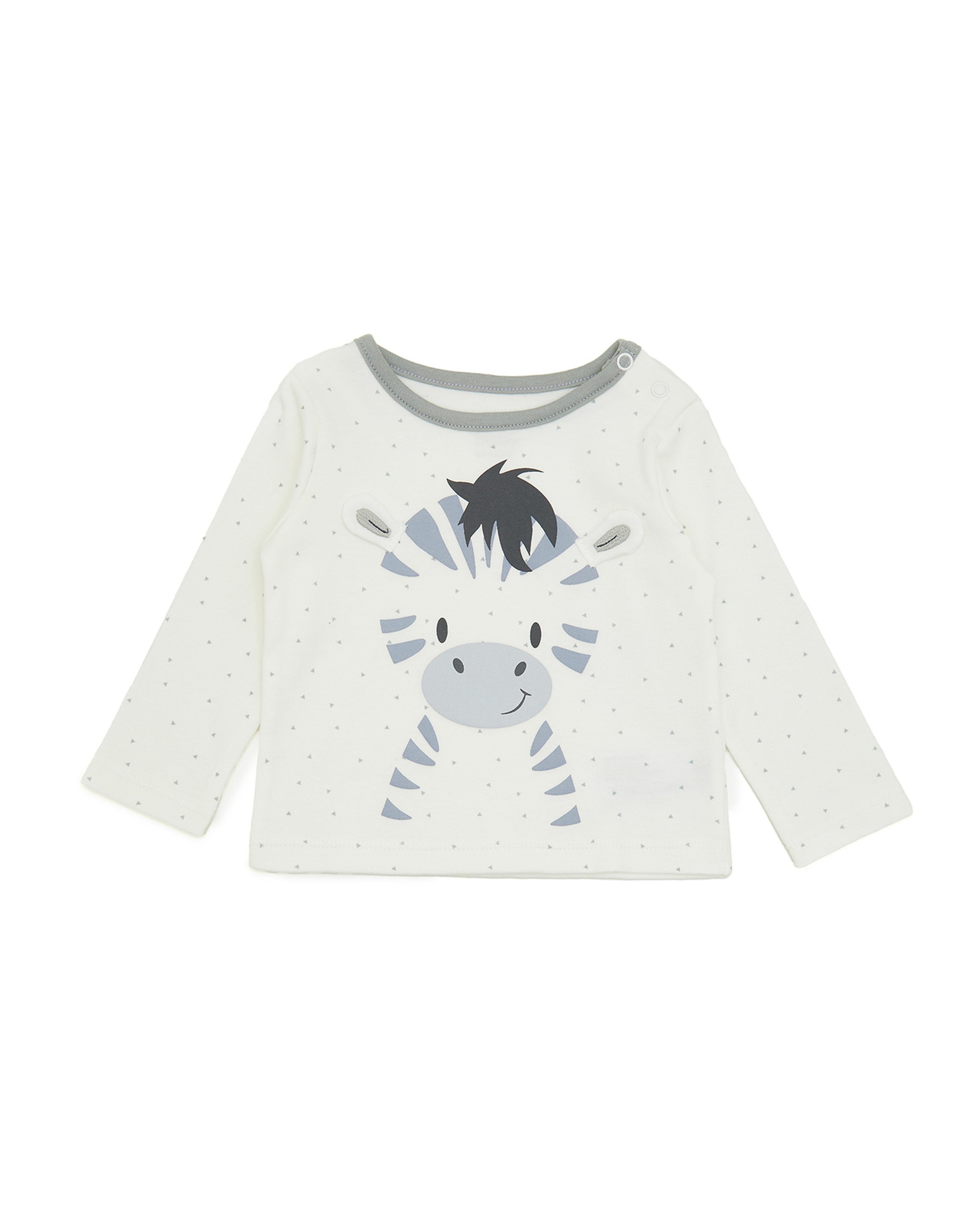 Printed T-Shirt with Crew Neck and Long Sleeves