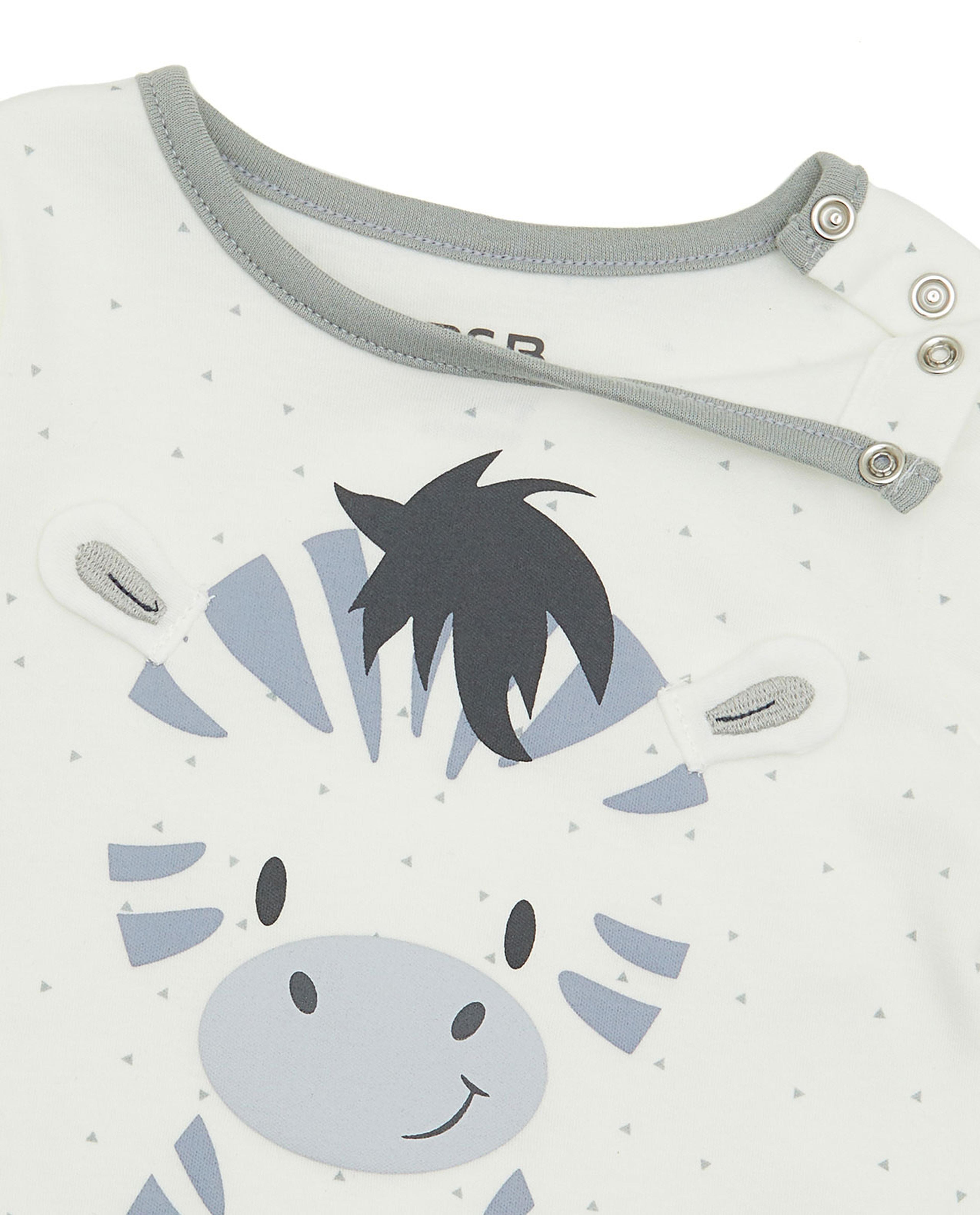 Printed T-Shirt with Crew Neck and Long Sleeves