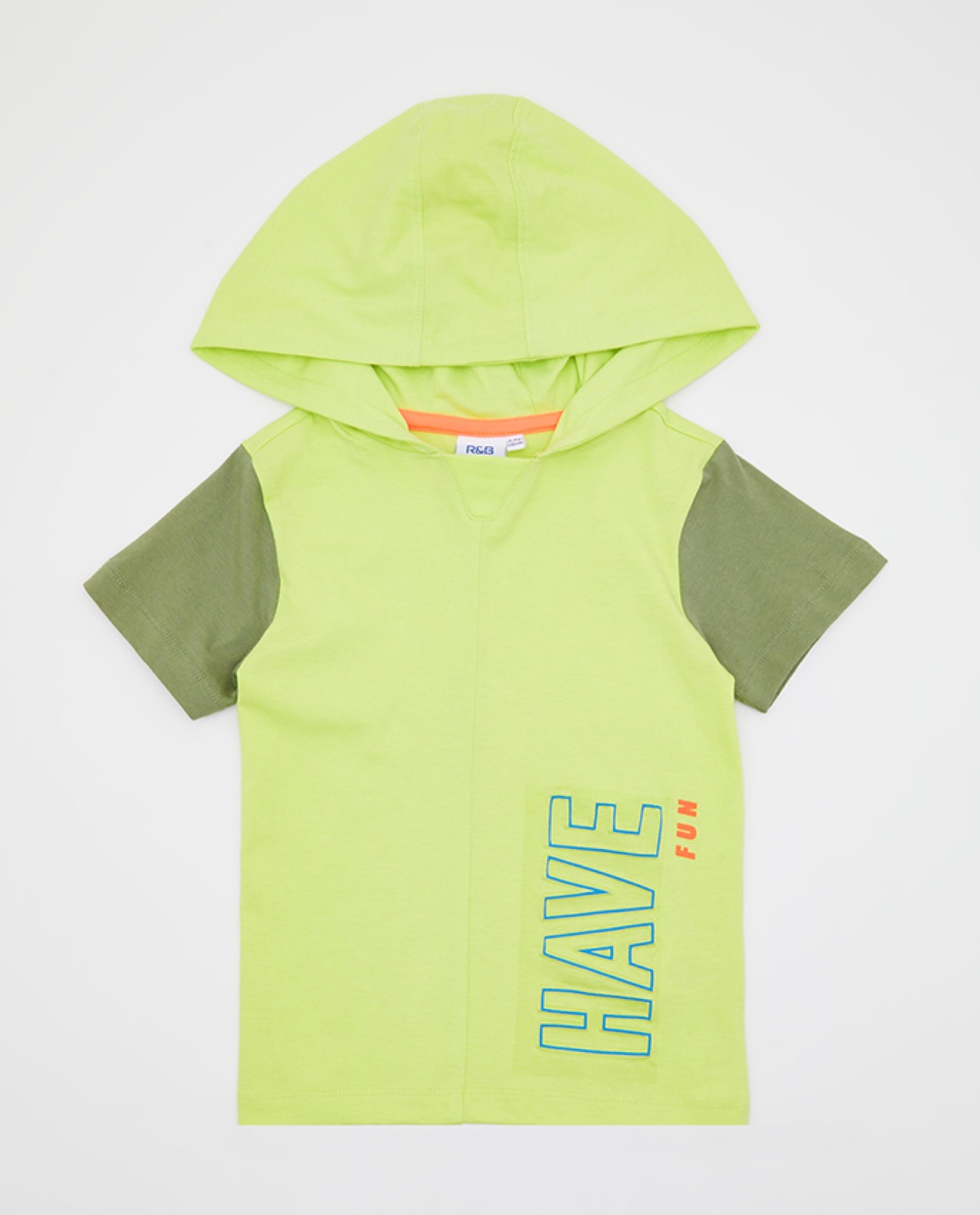 R&B Kids - Printed Short Sleeves Hooded T-Shirt