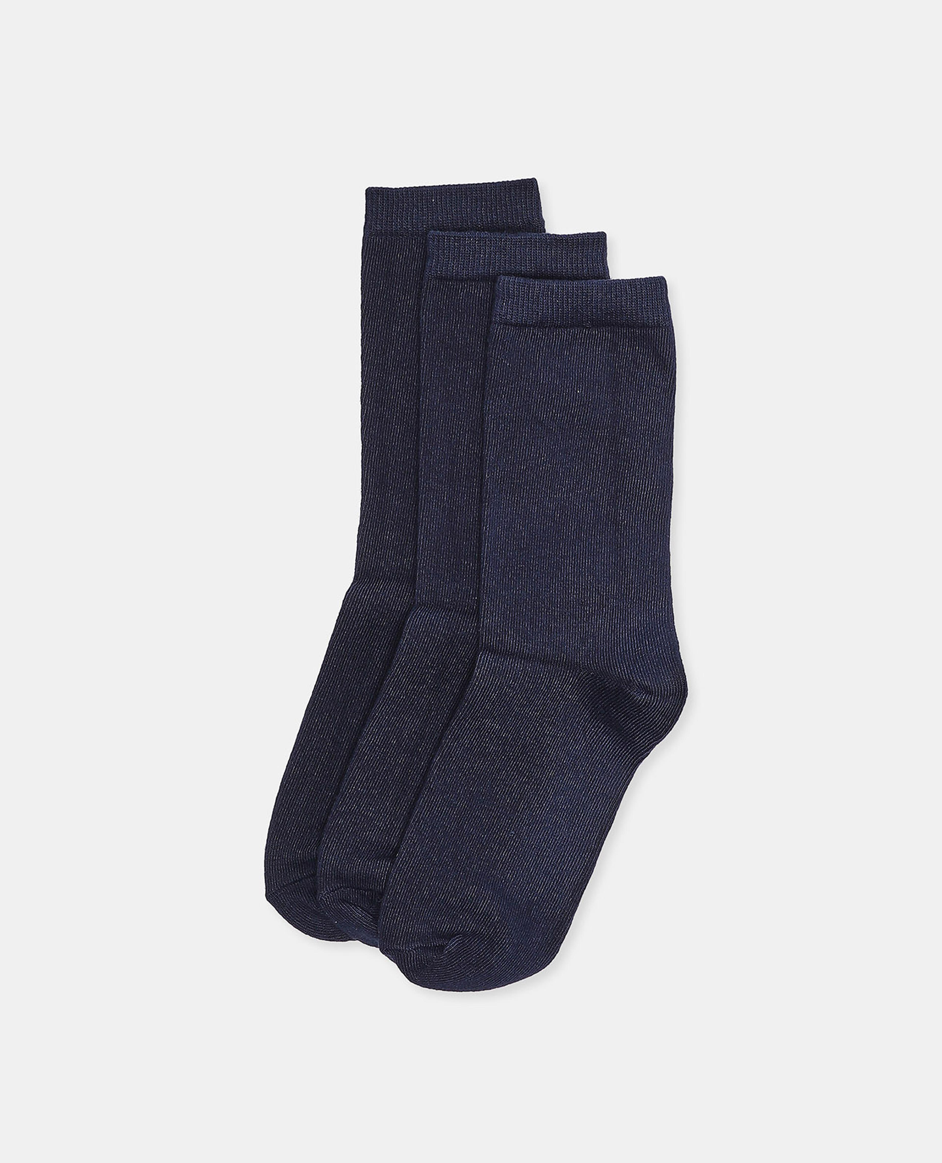 Pack of 3 - Solid Mid Calf Socks