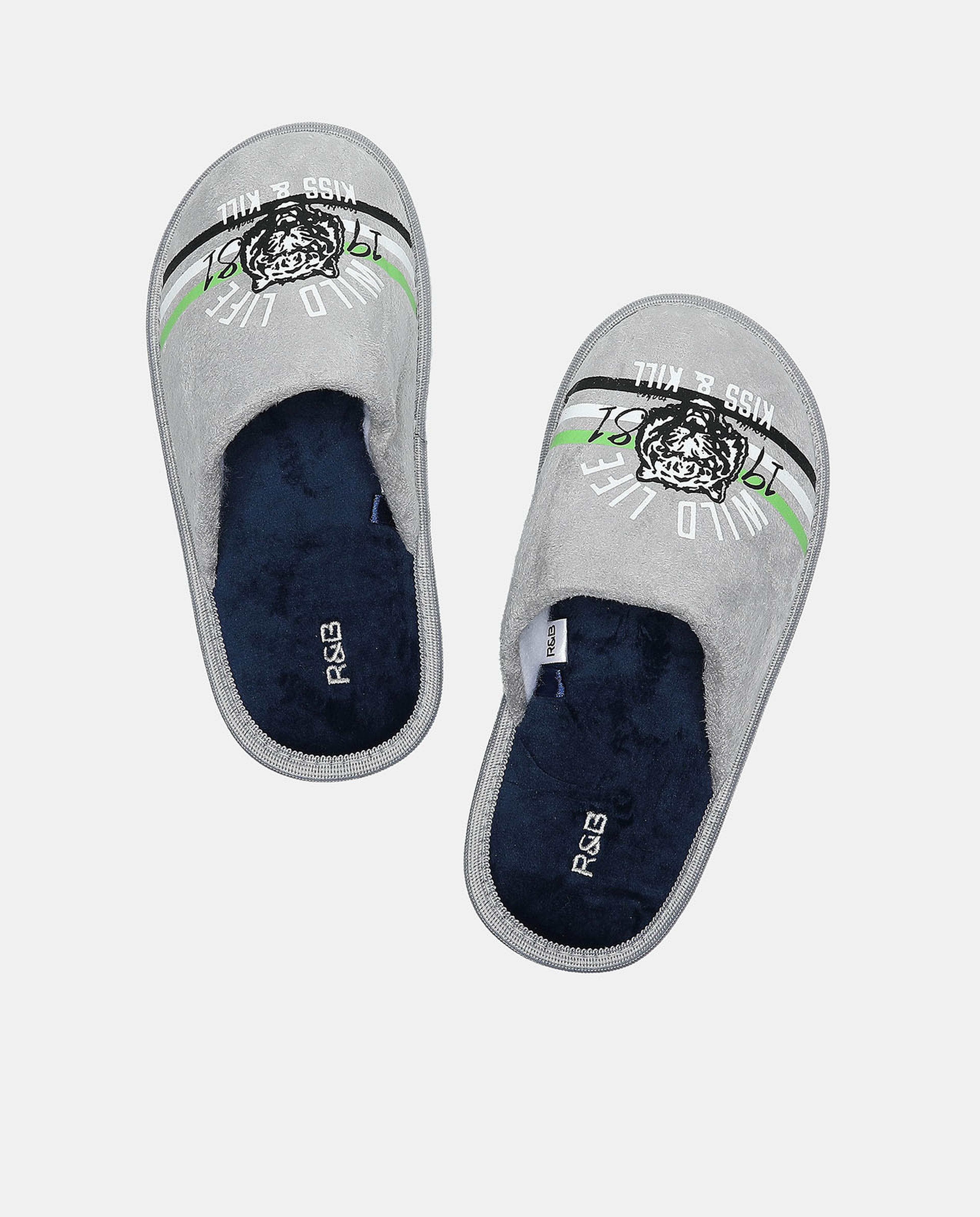 Printed Slip-On Bedroom Slippers