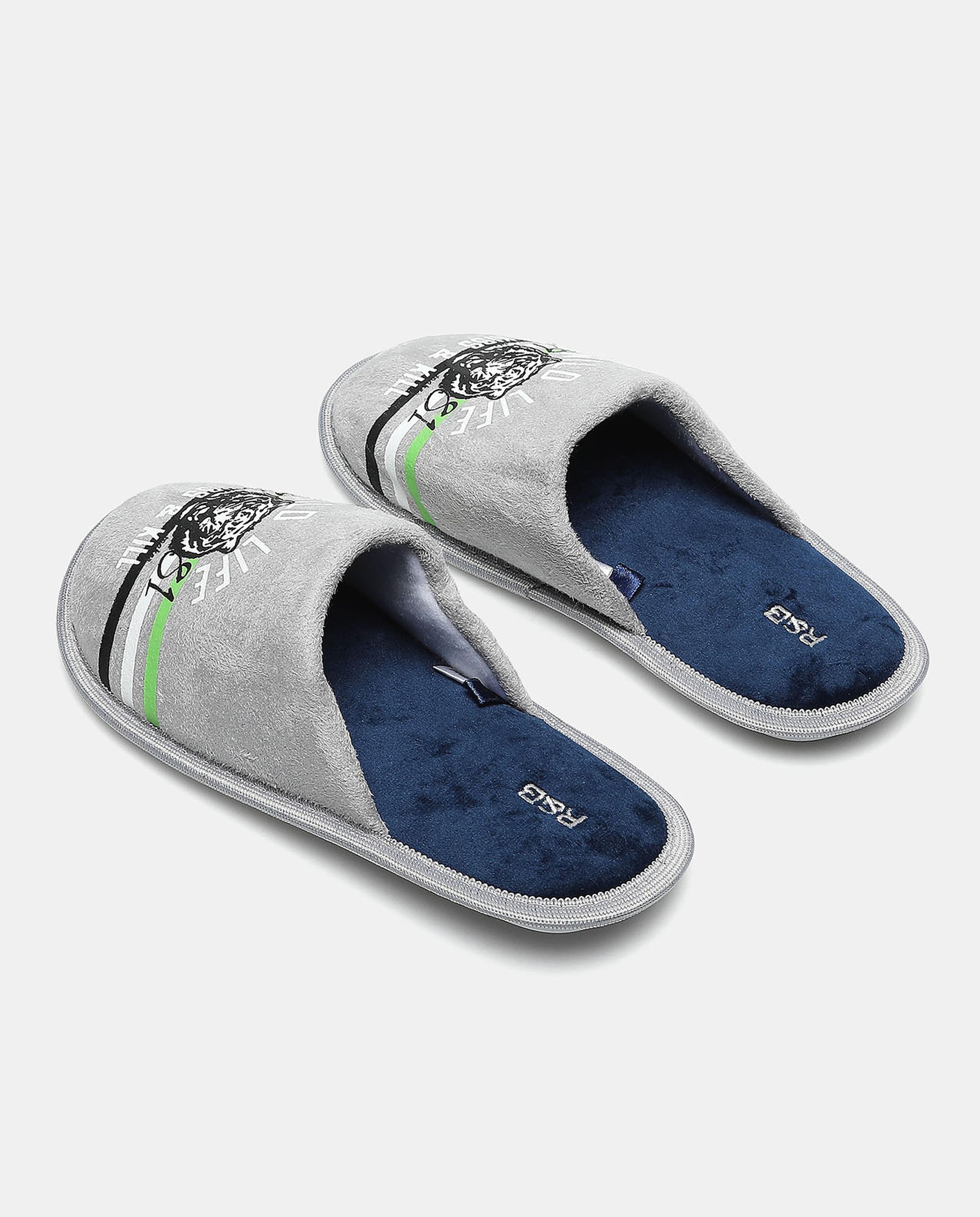 Printed Slip-On Bedroom Slippers