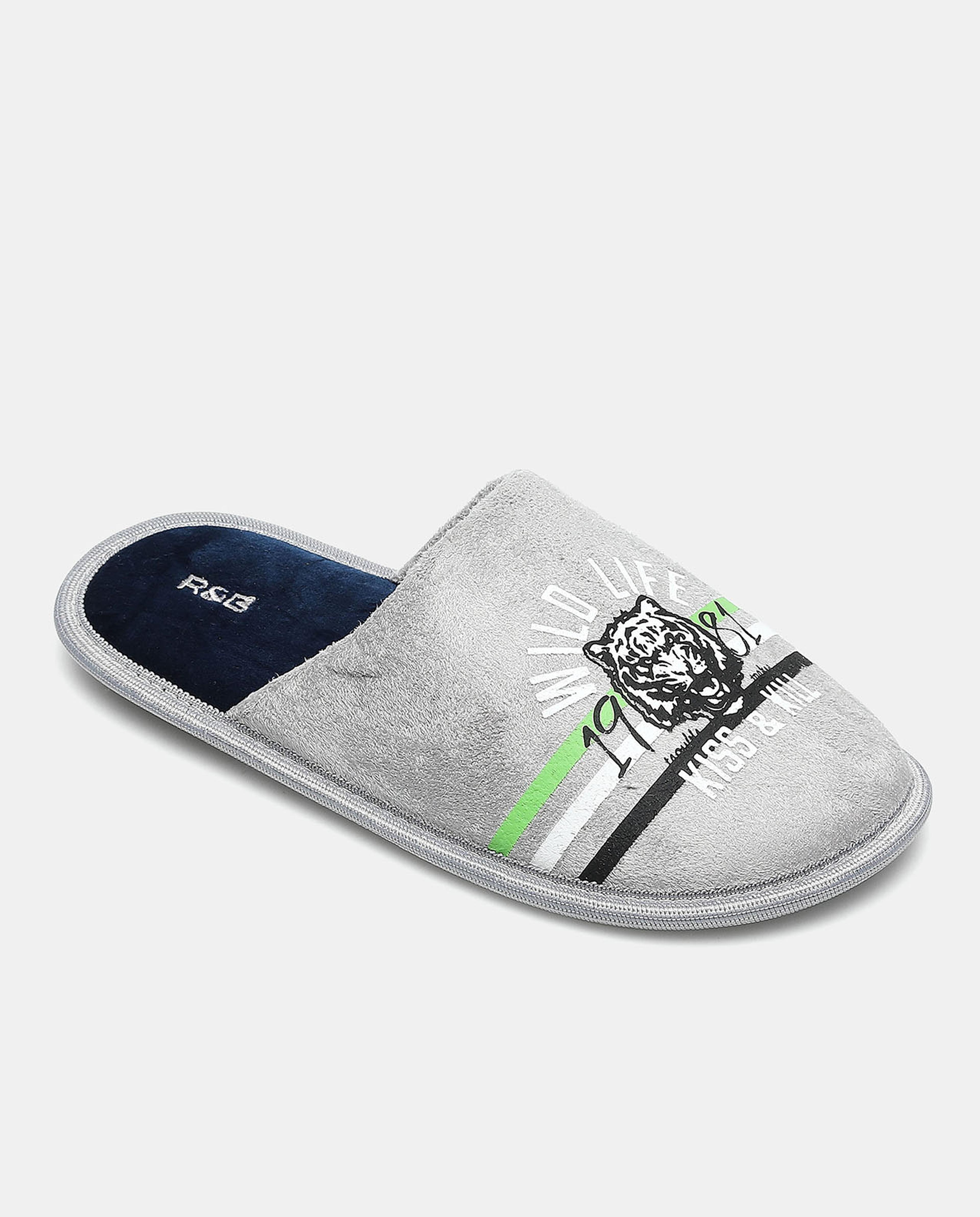Printed Slip-On Bedroom Slippers