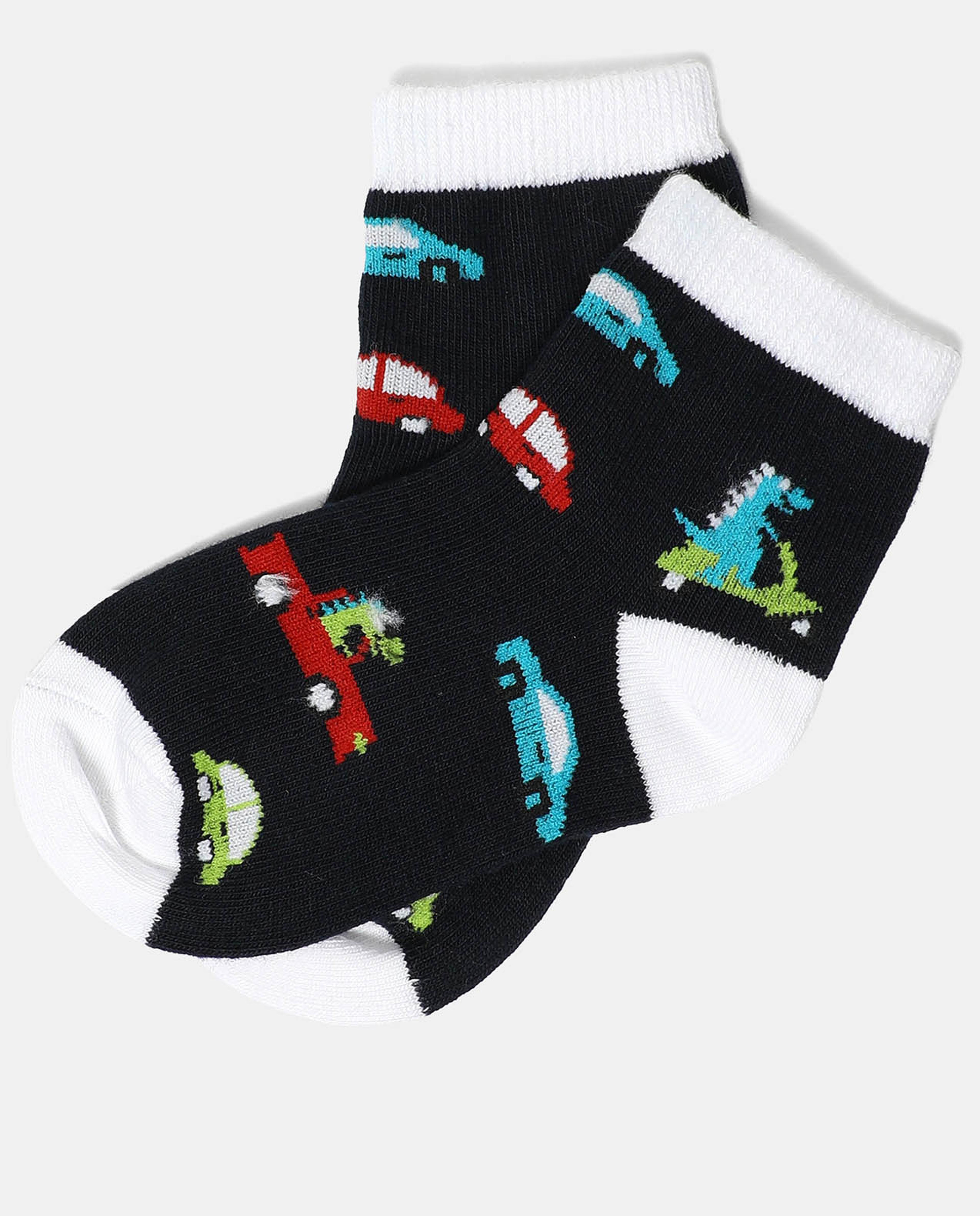 Set of 3 Printed Ankle-Length Socks