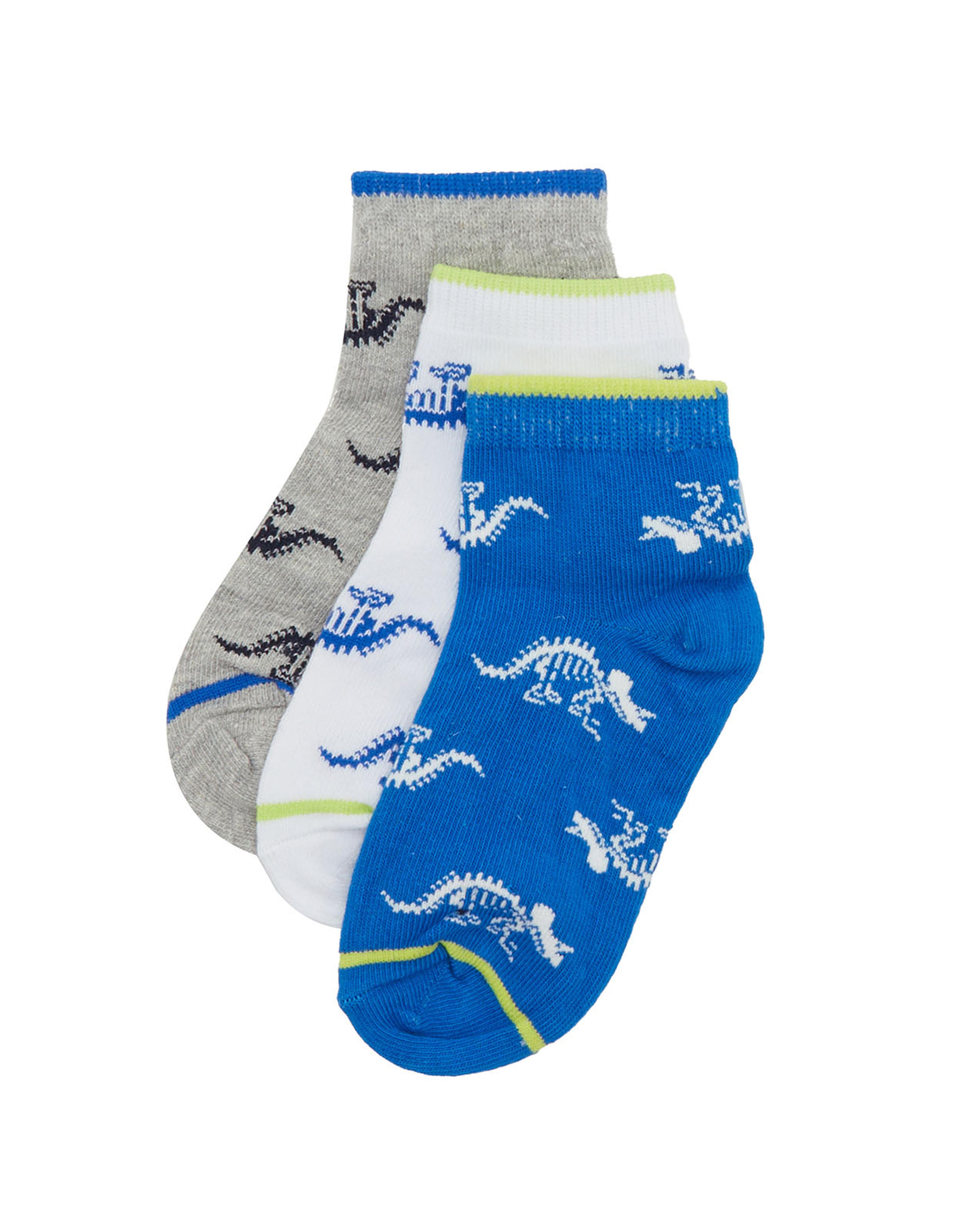 Pack of 3 Printed Ankle Socks