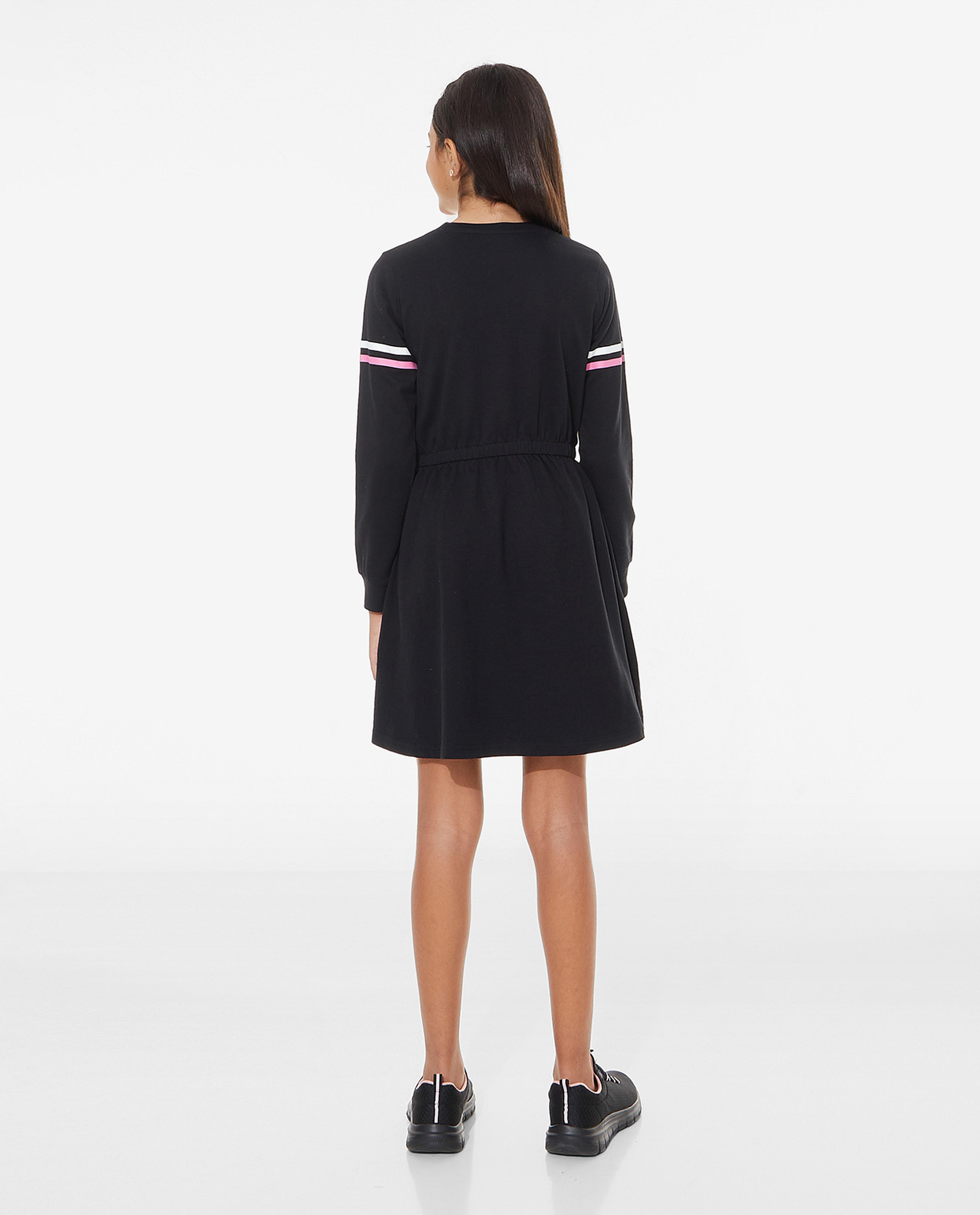 Typography Printed Fit and Flare T-Shirt Dress