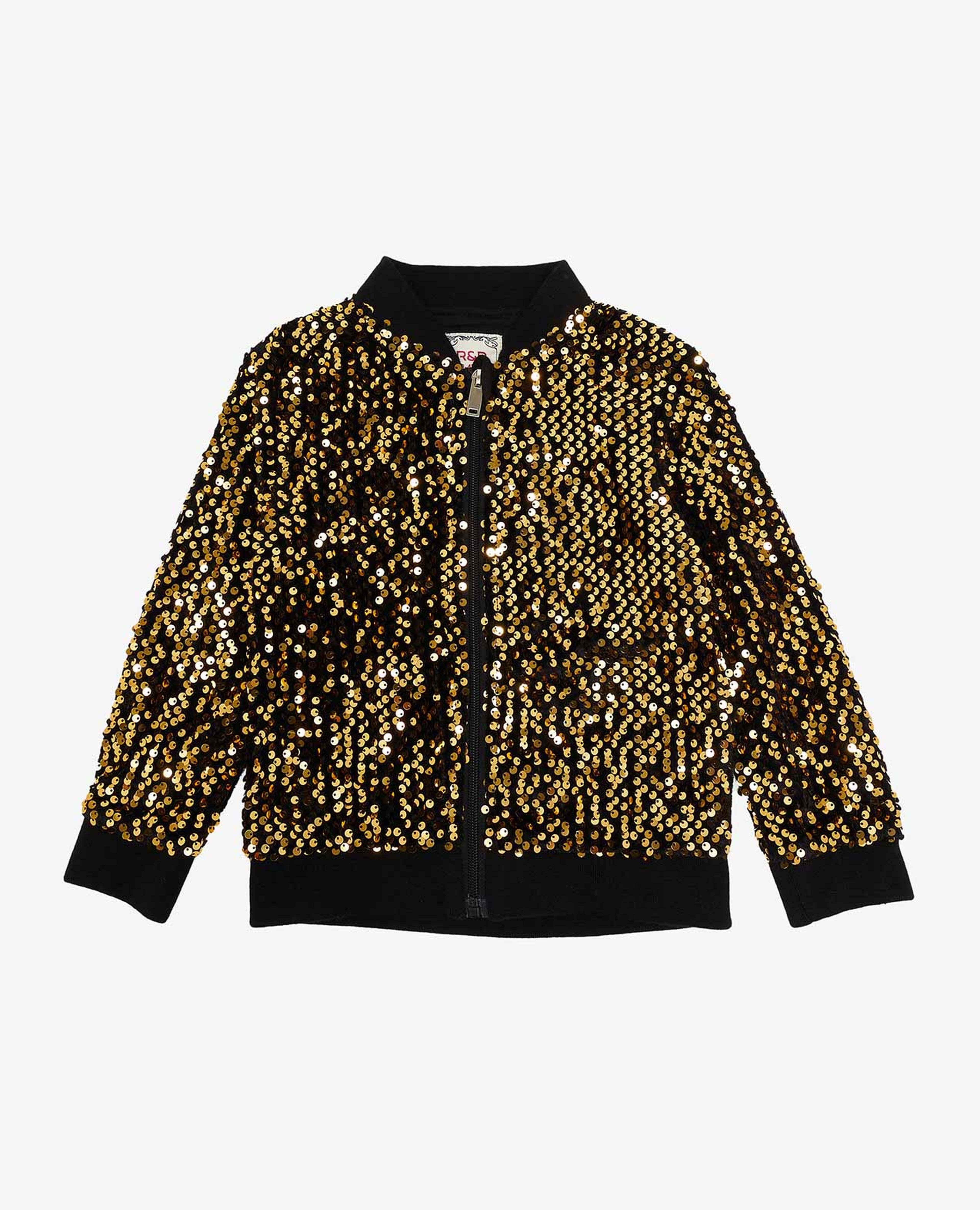 Sequins Embellished Jacket with Zippered Closure