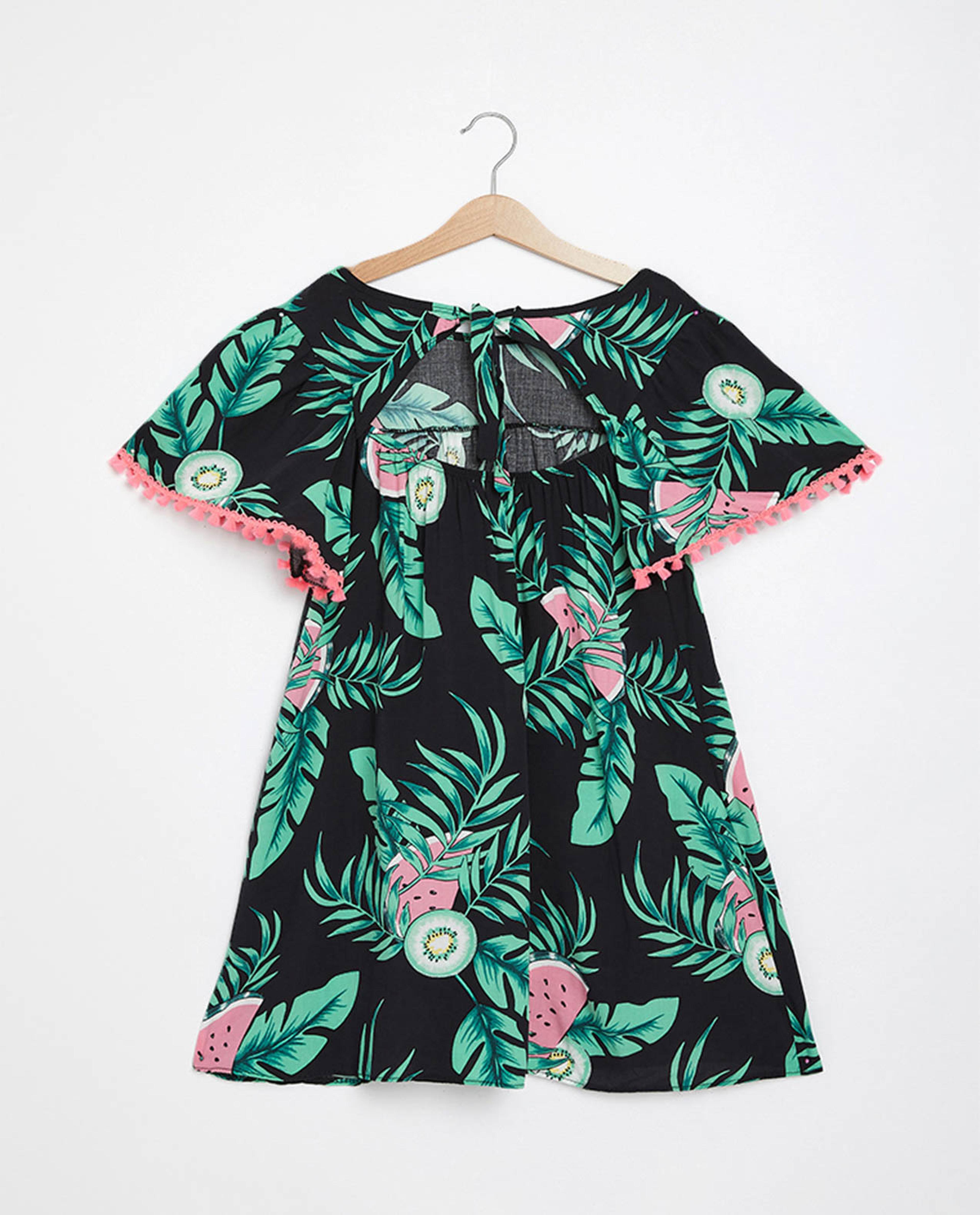 Printed A Line Dress