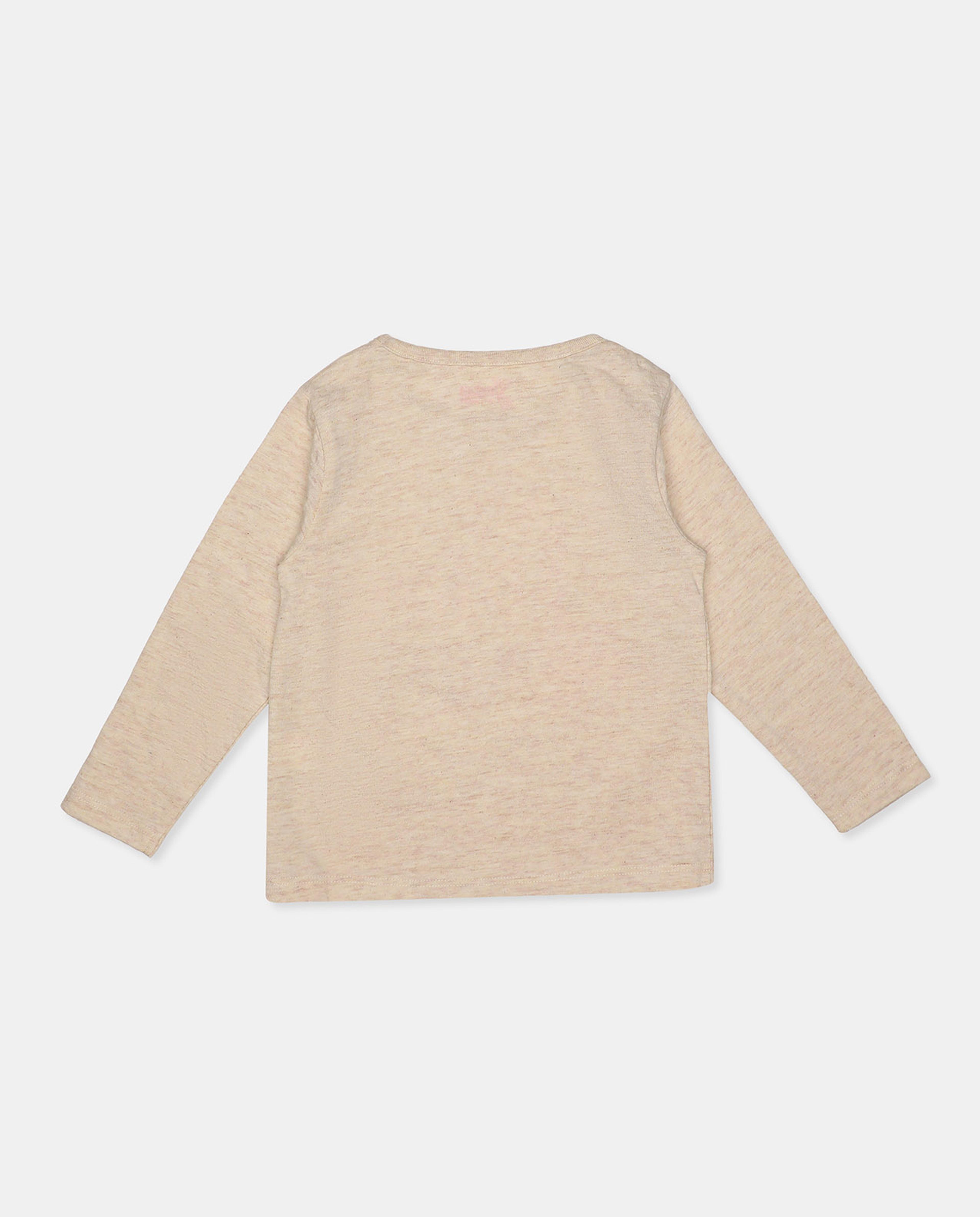 Printed T-Shirt with Round Neck and Long Sleeves