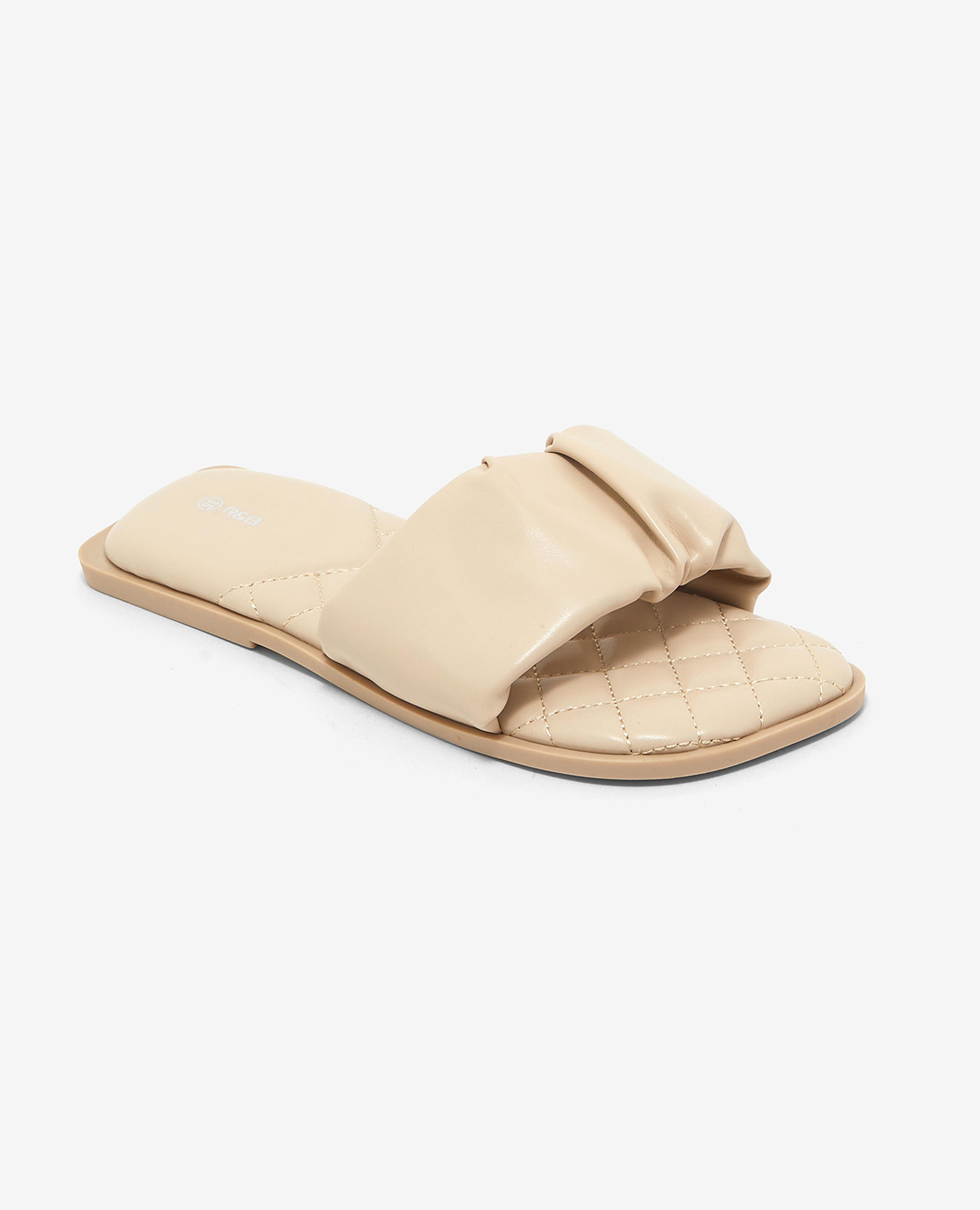 Solid Open-Toe Flat Sandals