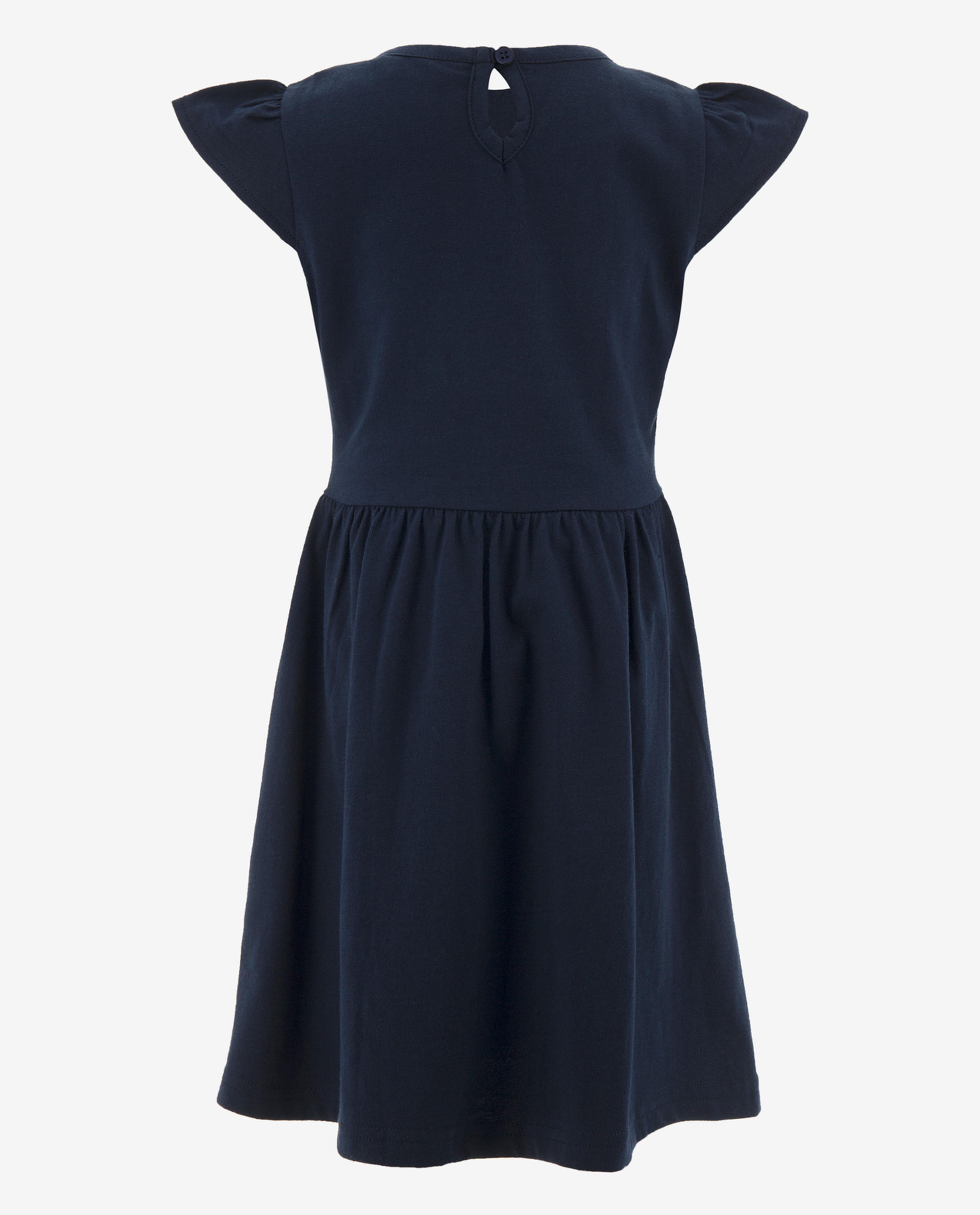 Blue Girls 2-8 Knit Basic Dress