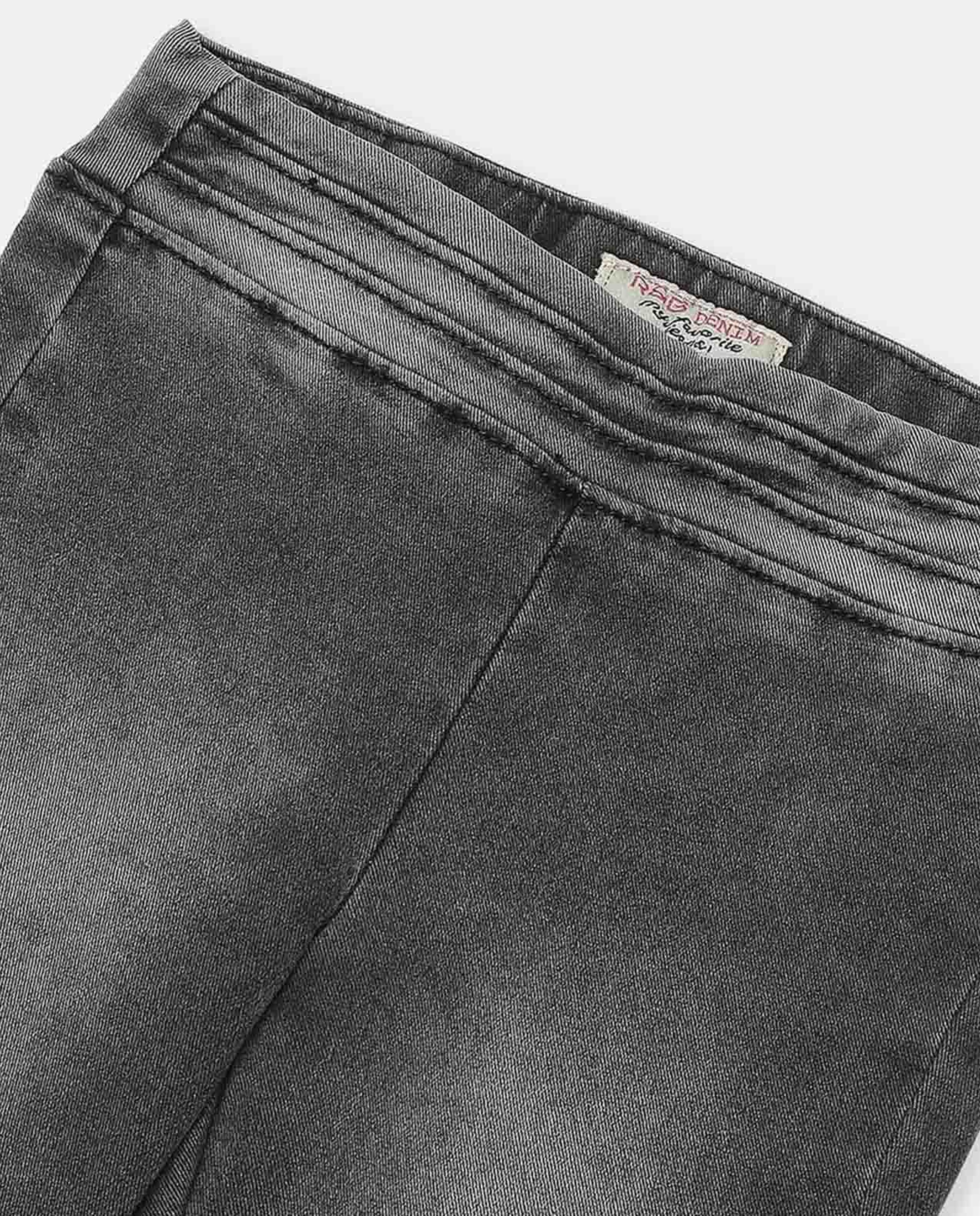 Washed Slim Fit Denim Jeans with Elasticated Waist