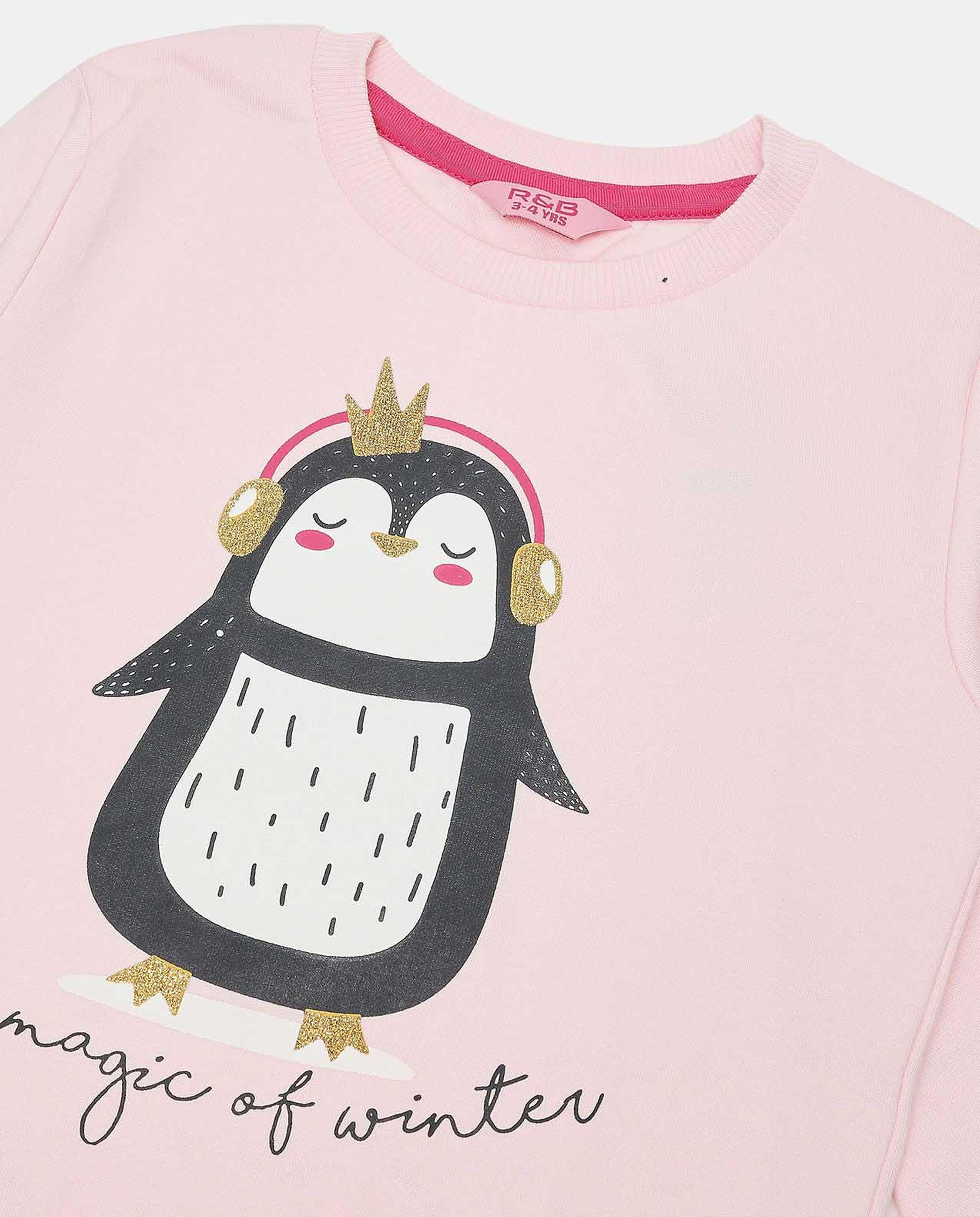 Graphic Printed Sweatshirt with Round Neck and Long Sleeves