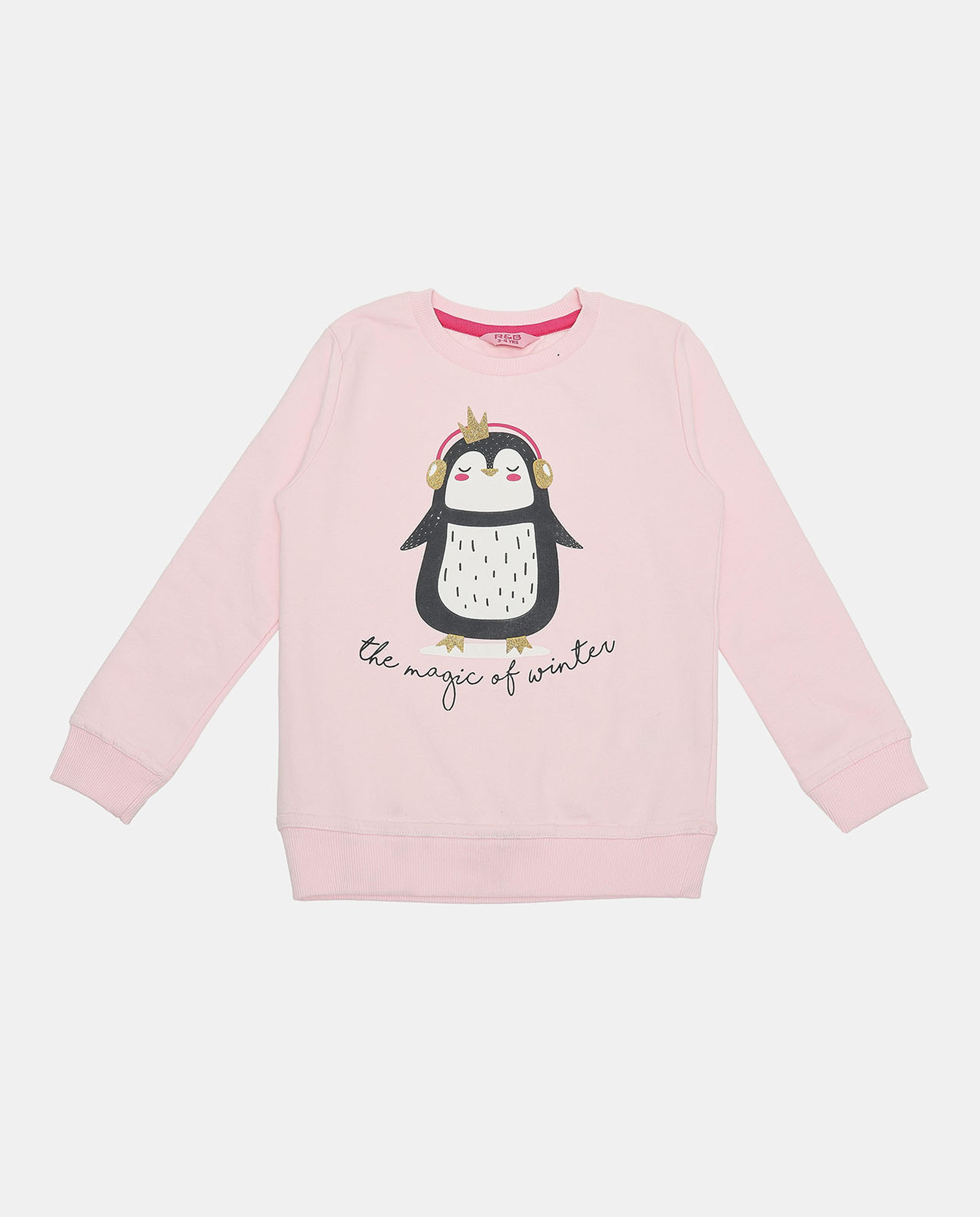 Graphic Printed Sweatshirt with Round Neck and Long Sleeves