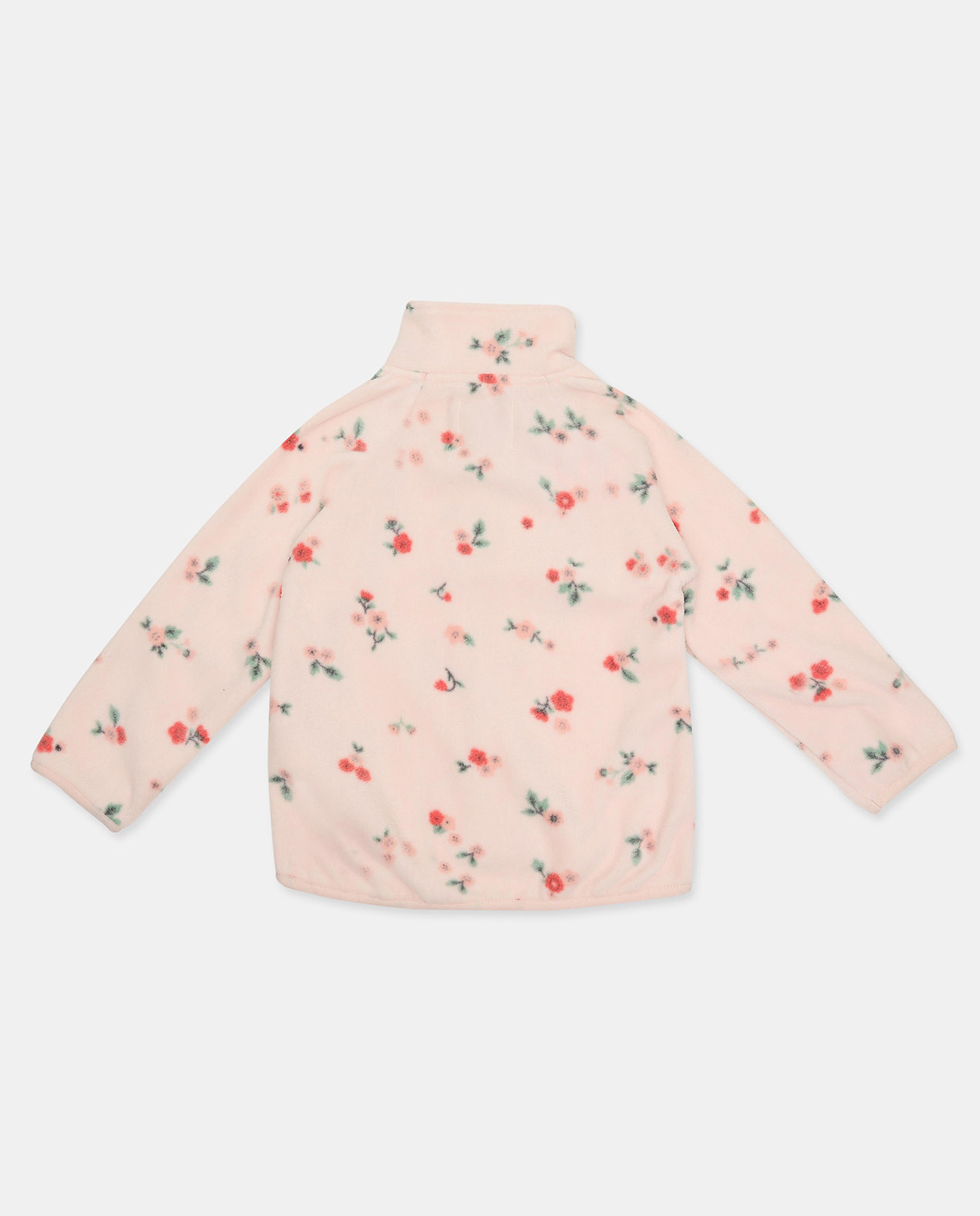 Printed Jacket with Long Sleeves and Zippered Closure