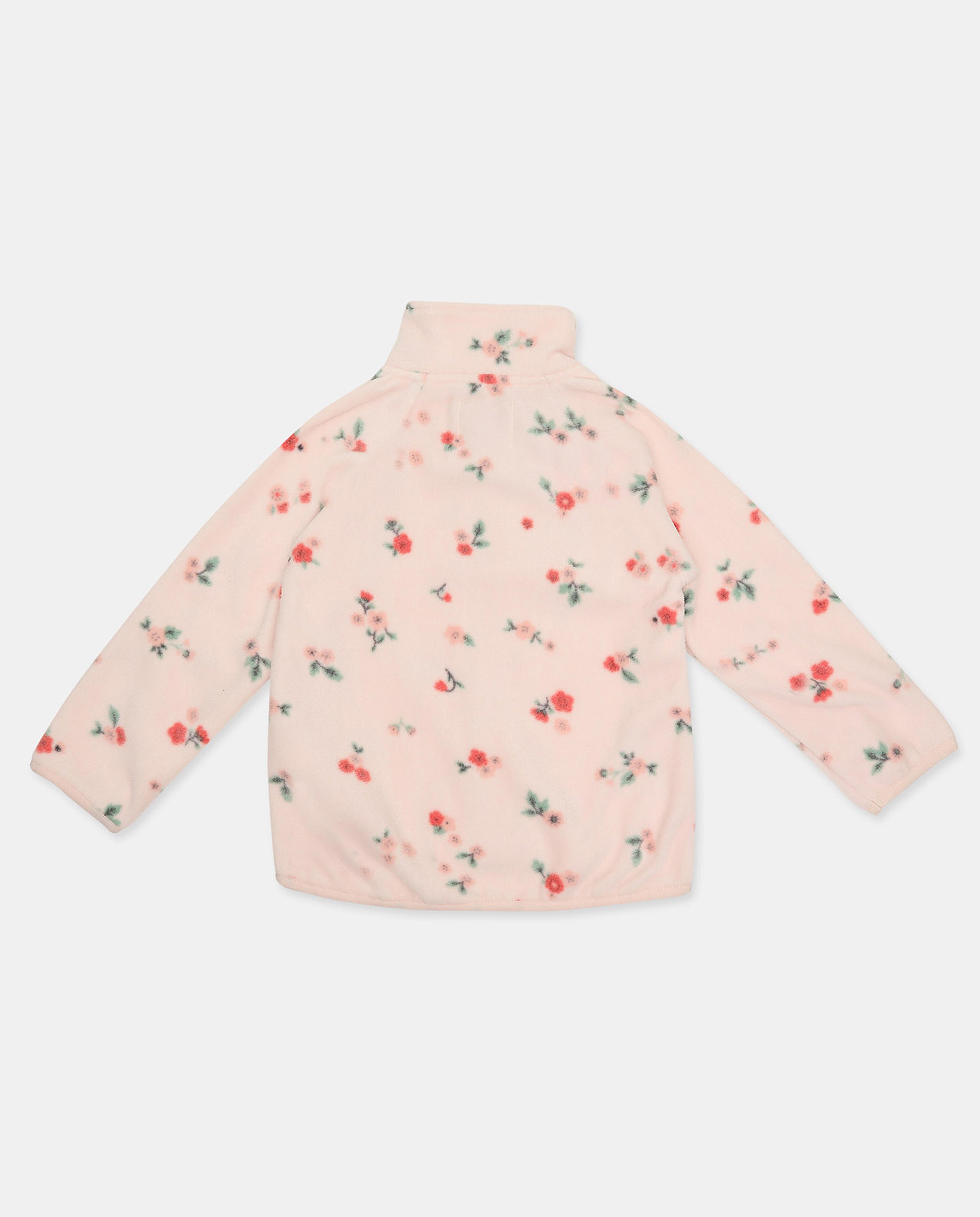 Printed Jacket with Long Sleeves and Zippered Closure