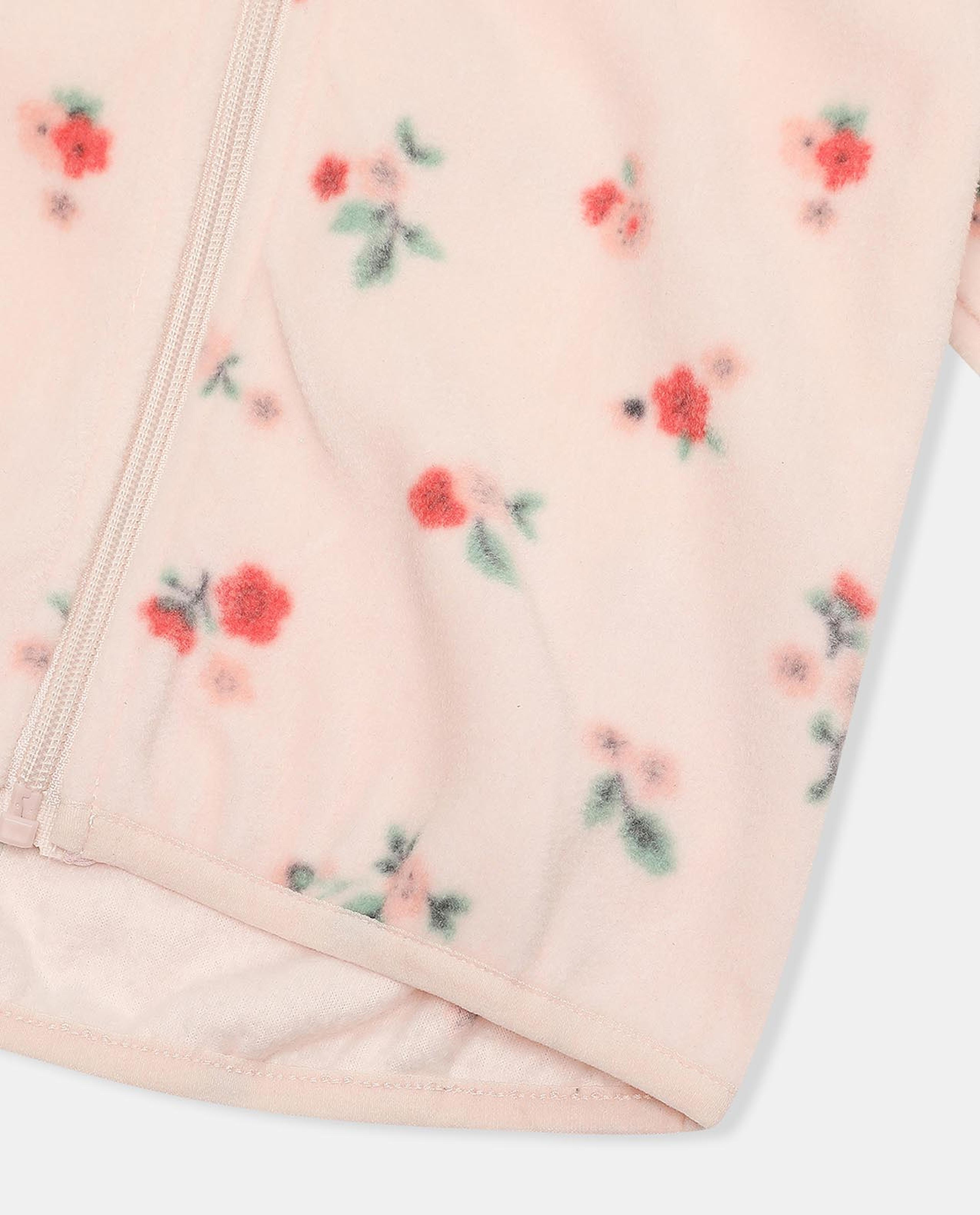 Printed Jacket with Long Sleeves and Zippered Closure