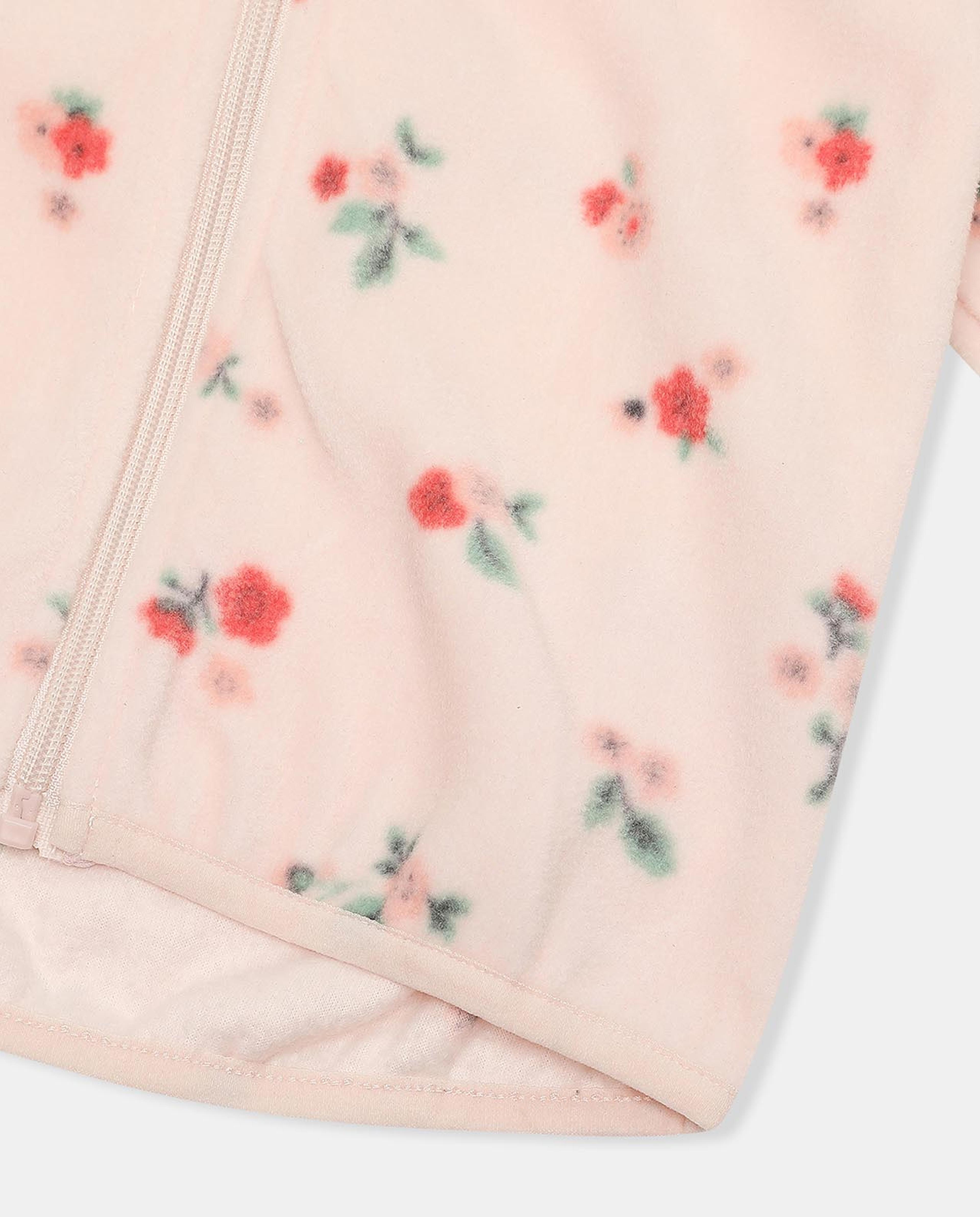 Printed Jacket with Long Sleeves and Zippered Closure
