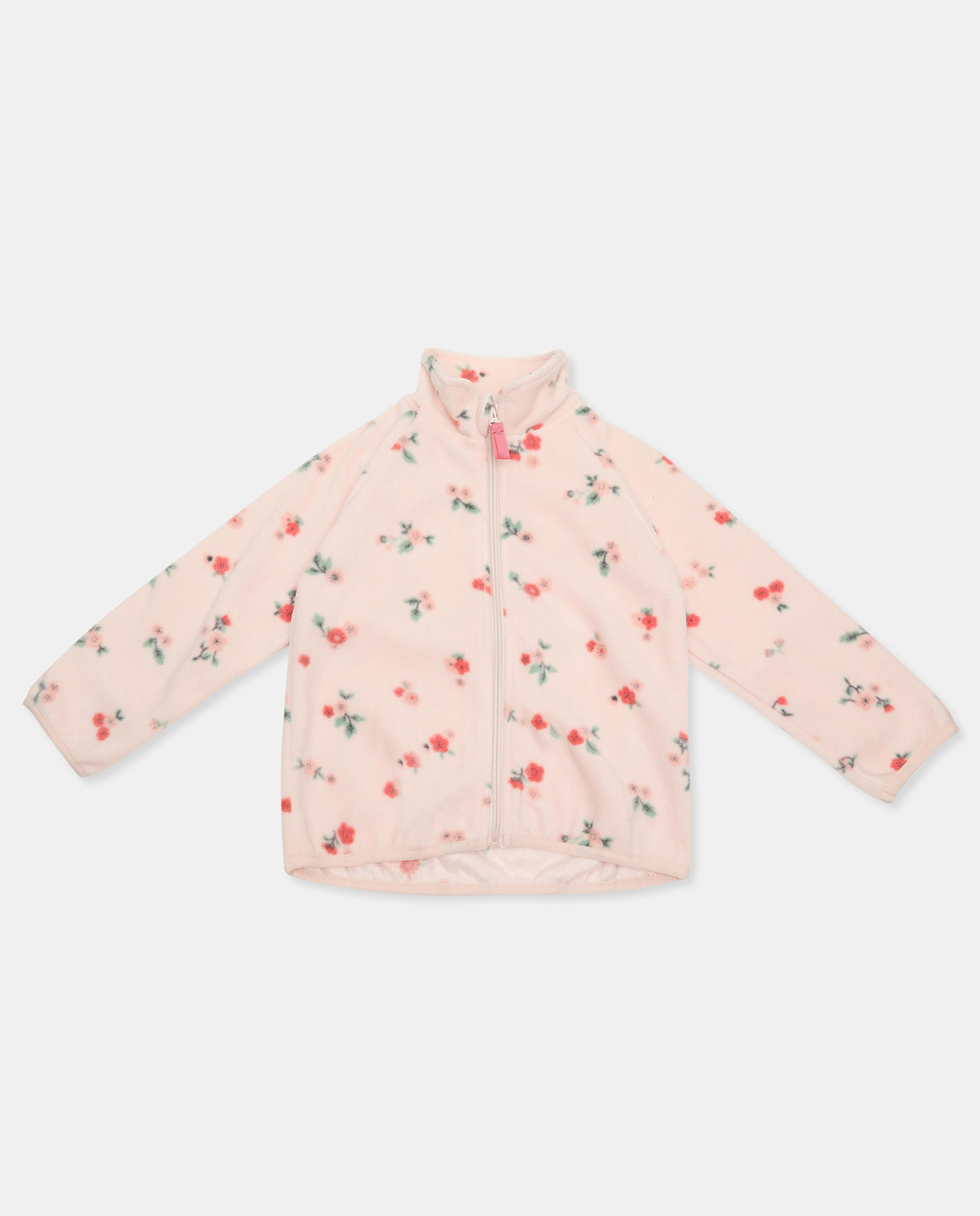 Printed Jacket with Long Sleeves and Zippered Closure