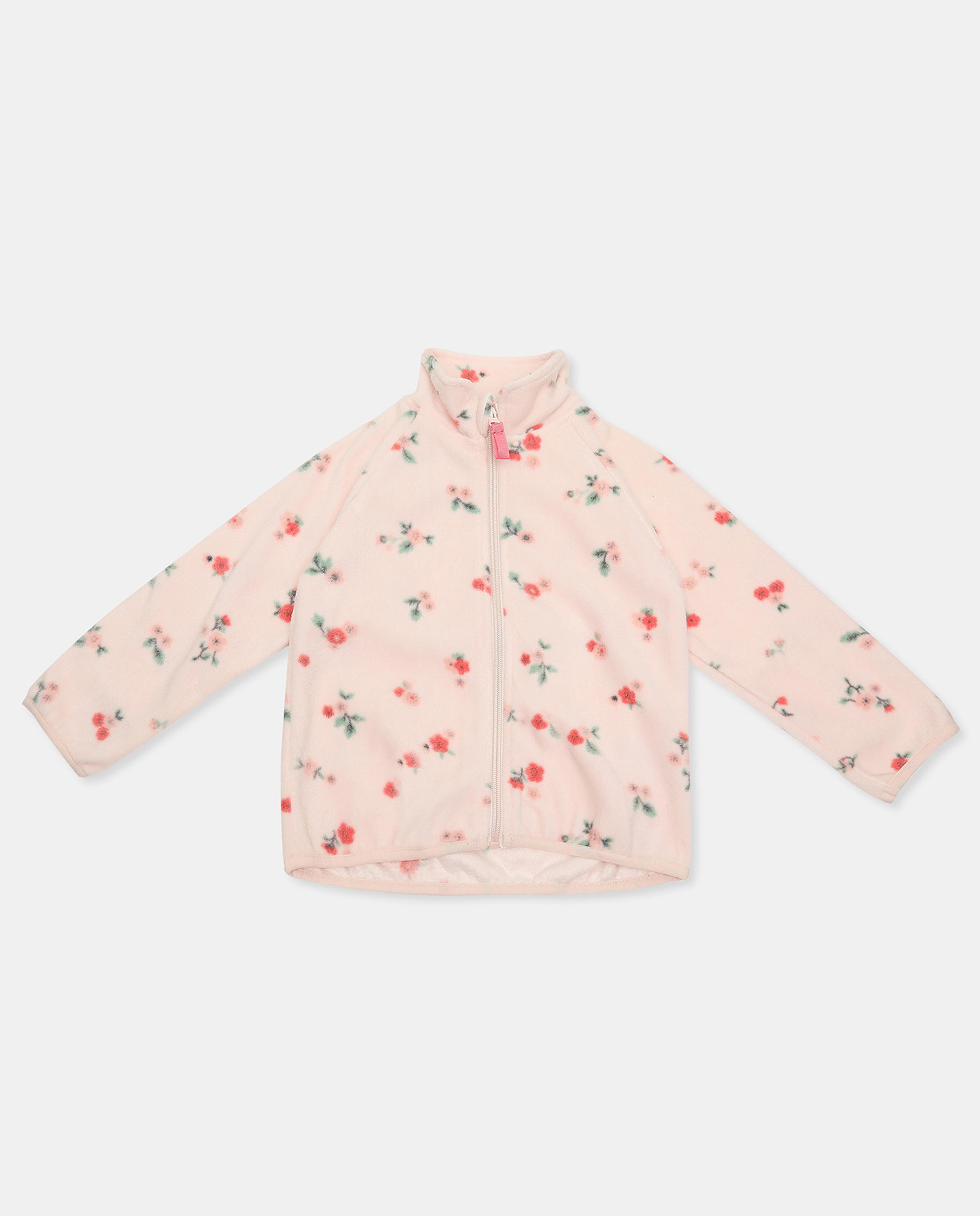 Printed Jacket with Long Sleeves and Zippered Closure