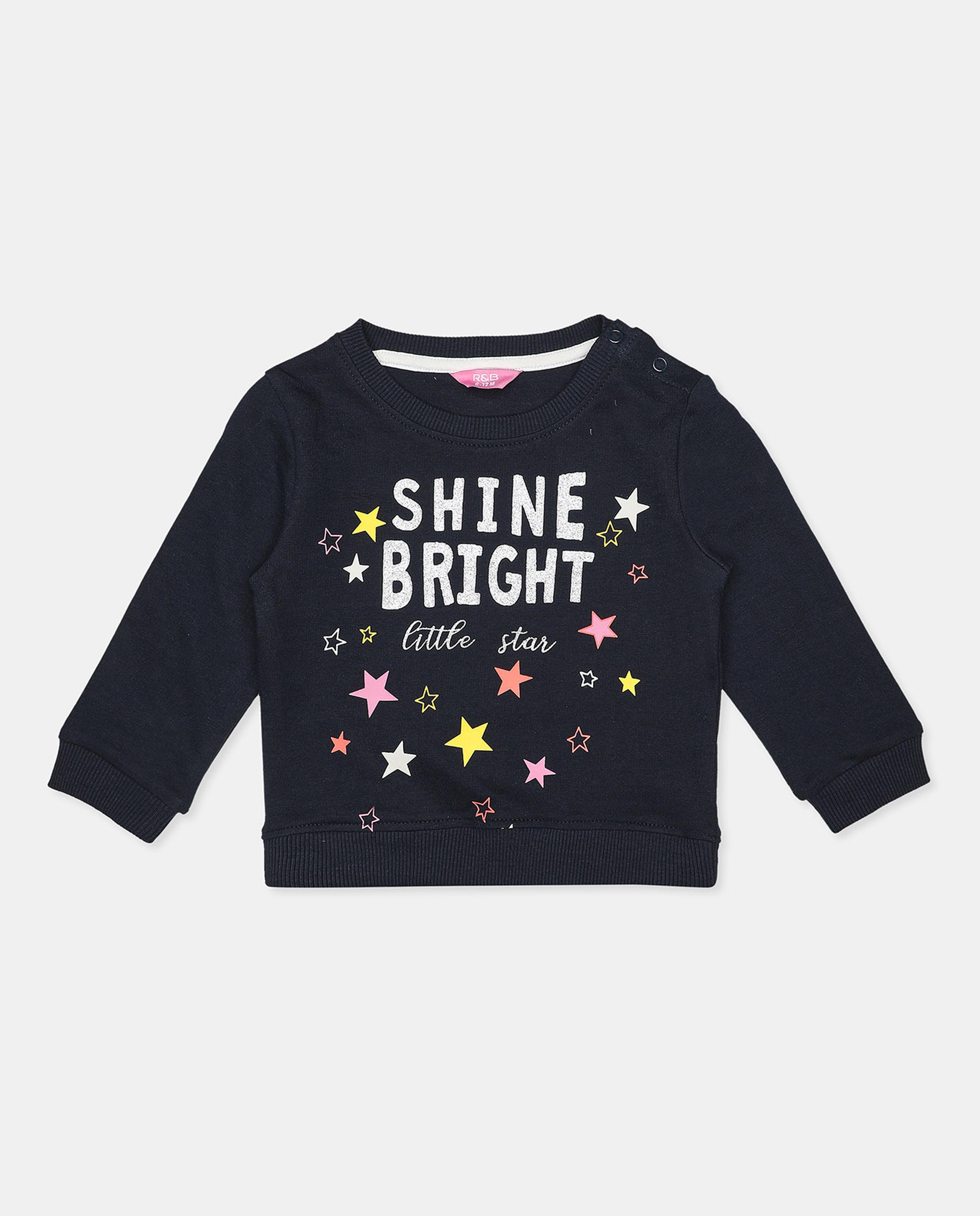 Typography Printed Sweatshirt with Long Sleeves