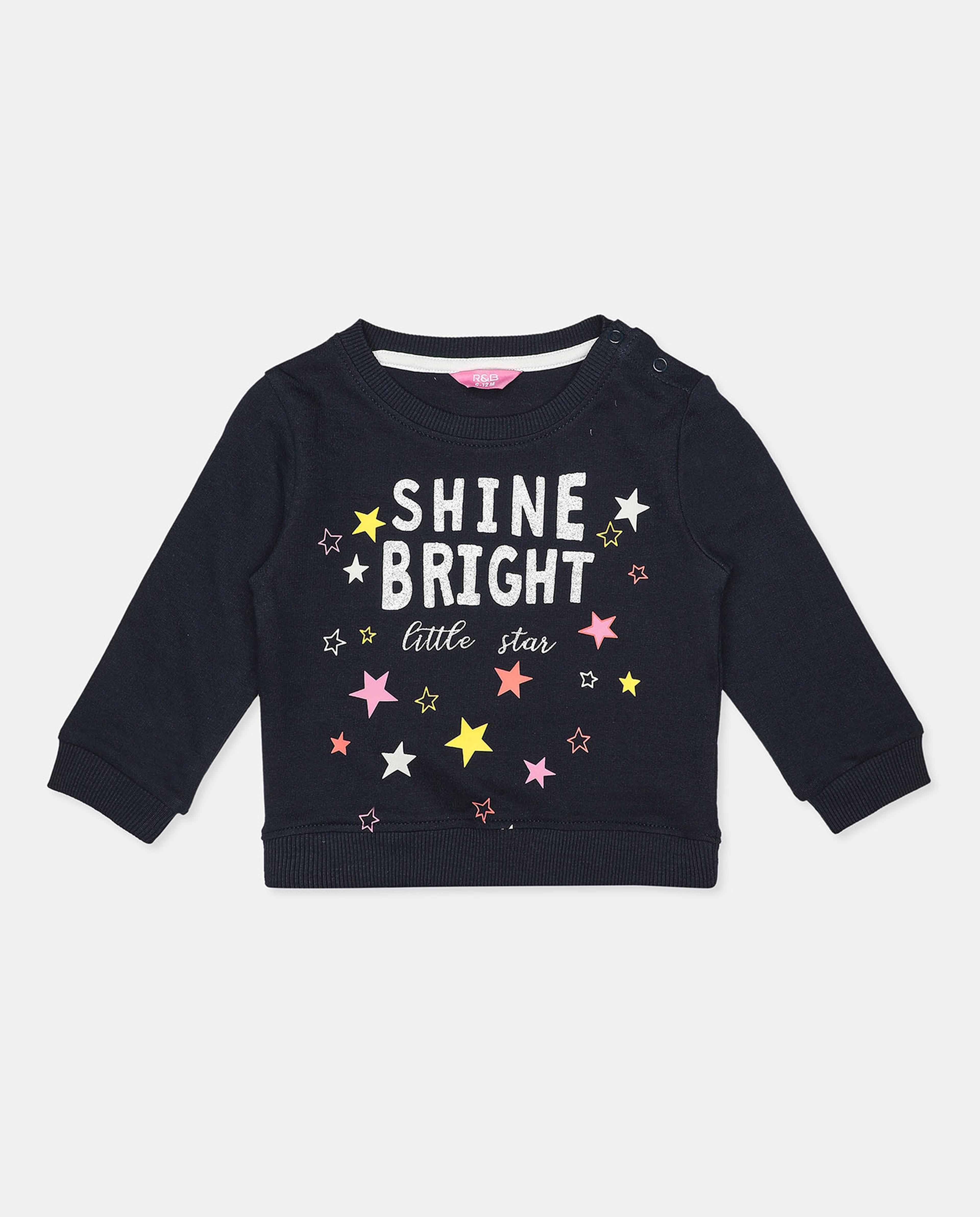 Typography Printed Sweatshirt with Long Sleeves